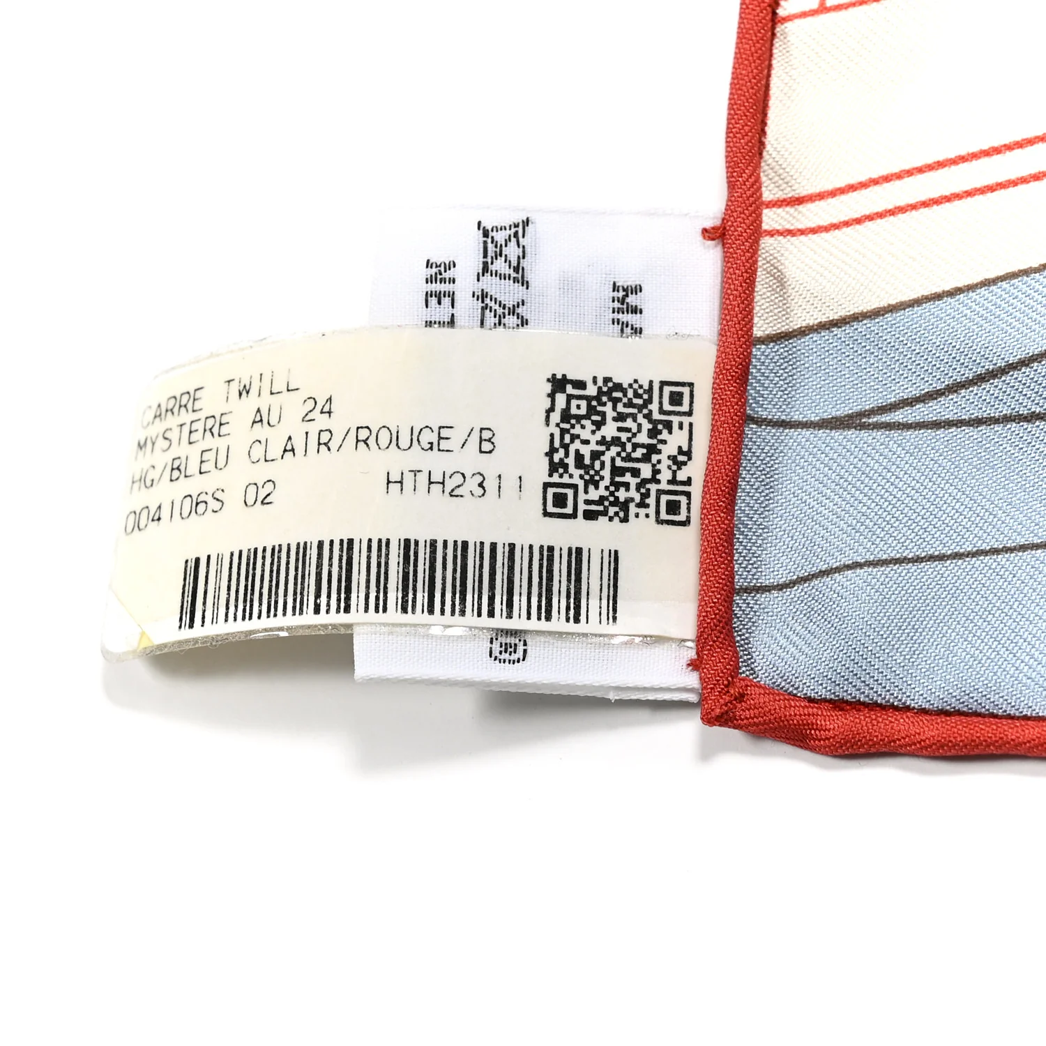 Silk Mystere Au 24 Faubourg Scarf 90 Bleu Clair Rouge White - Image 4