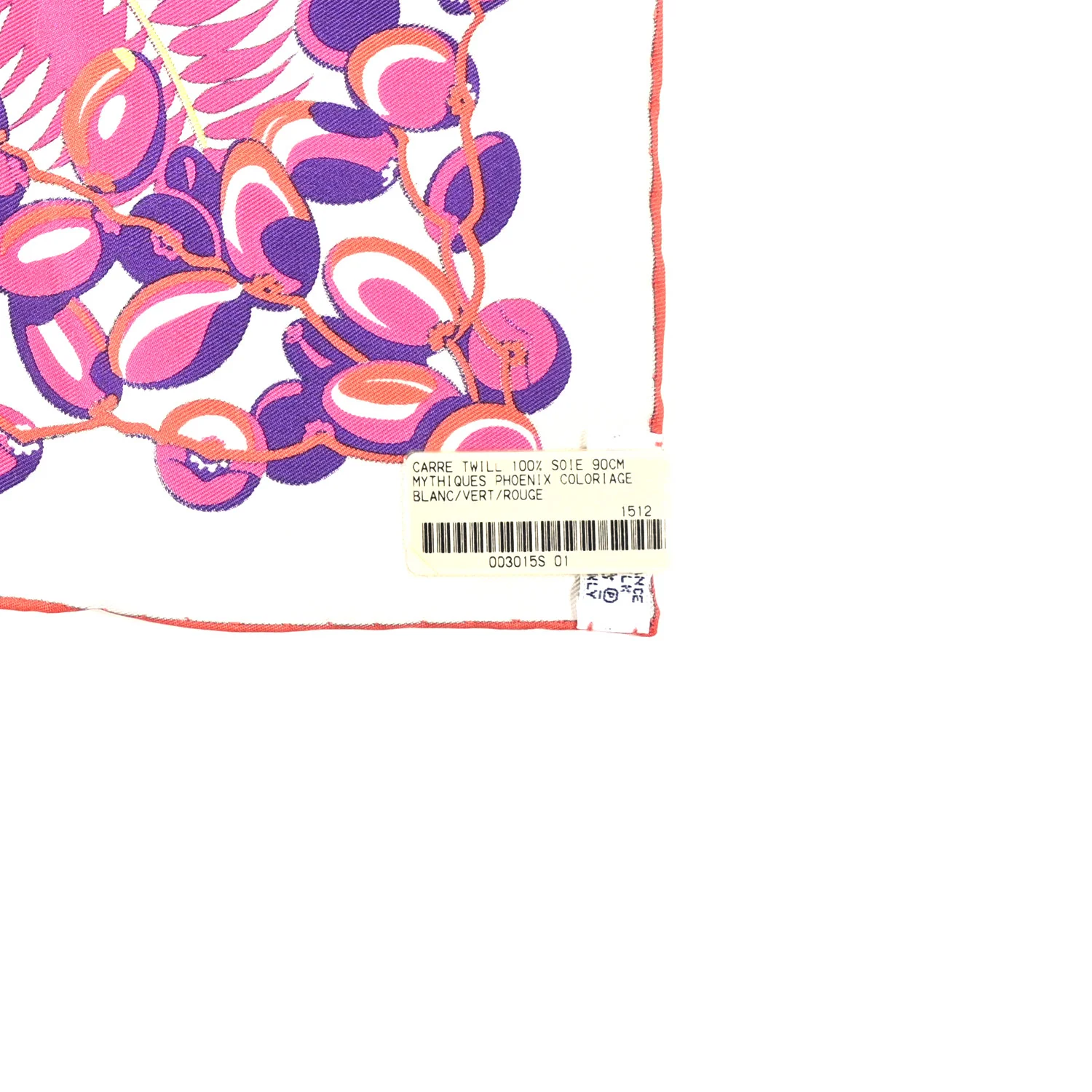 Silk Mythiques Phoenix Coloriage Scarf 90 Blanc Vert Rouge - Image 5