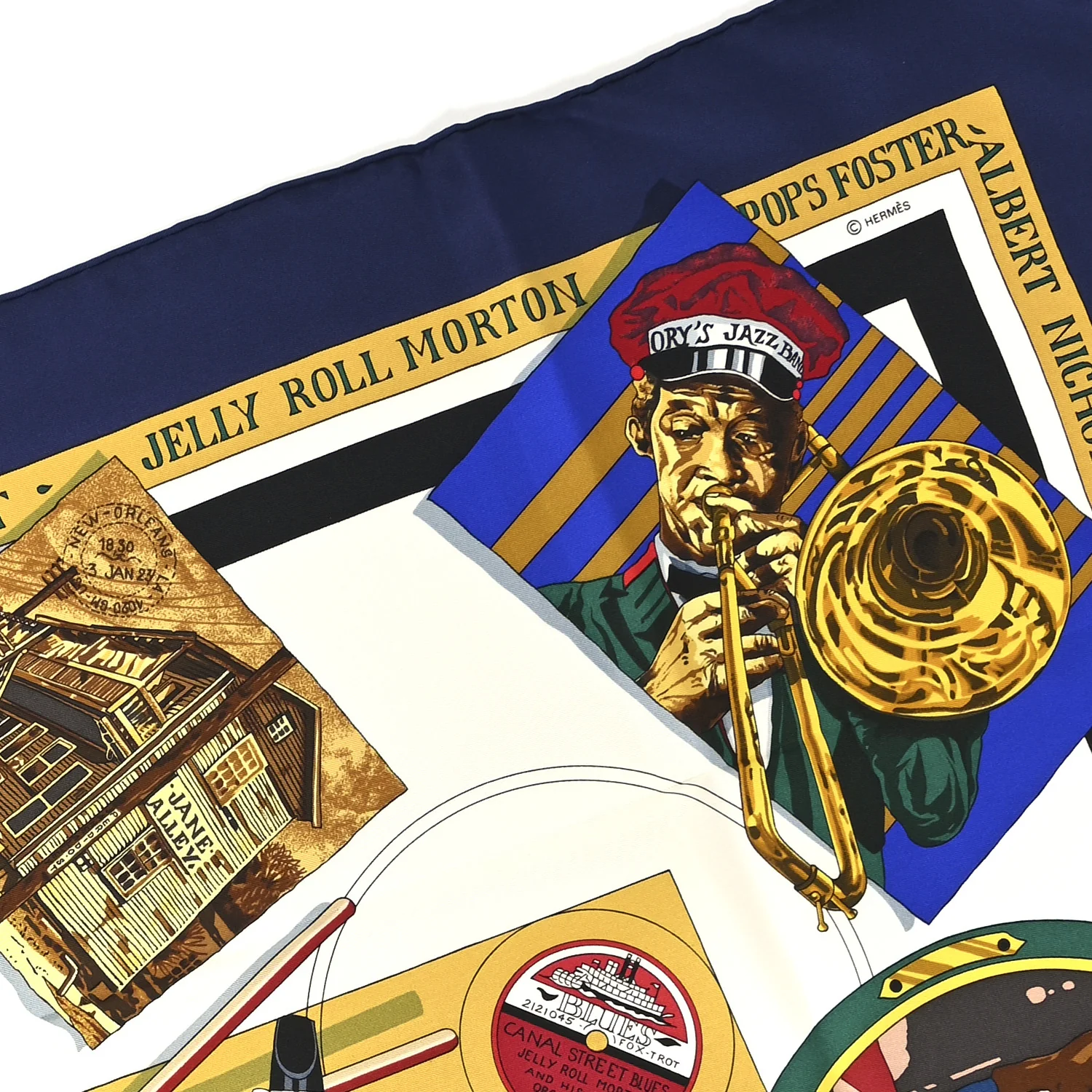 Silk New Orleans Creole Jazz Scarf 90 - Image 4