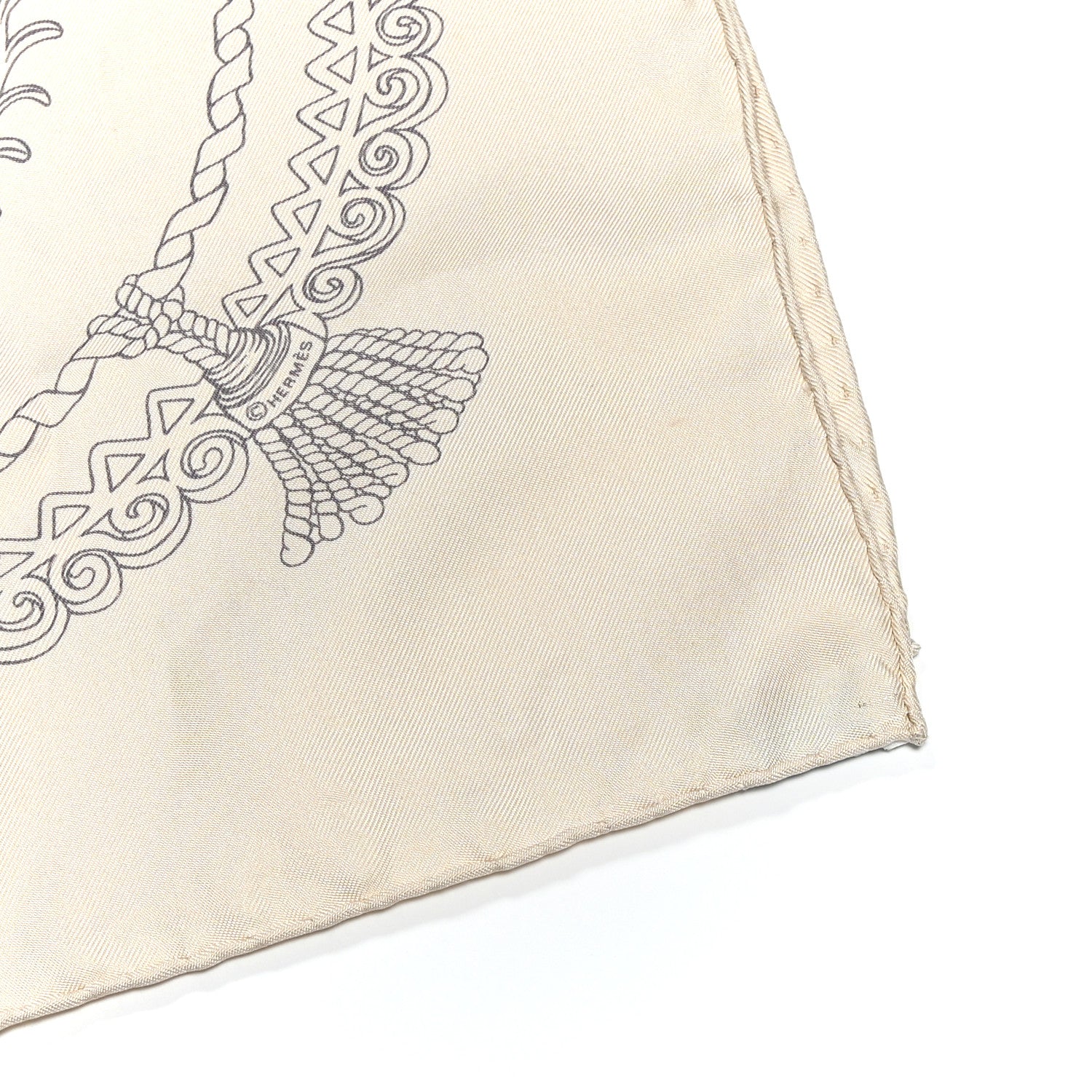 Silk Paperoles Scarf 90 Beige - Image 11
