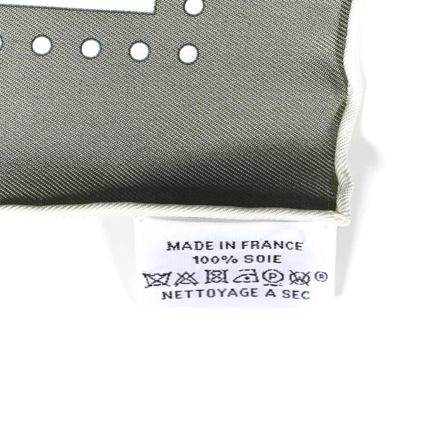 Silk Paris Qui Roule Bandana Scarf 55 Vert Sauge White - Image 3