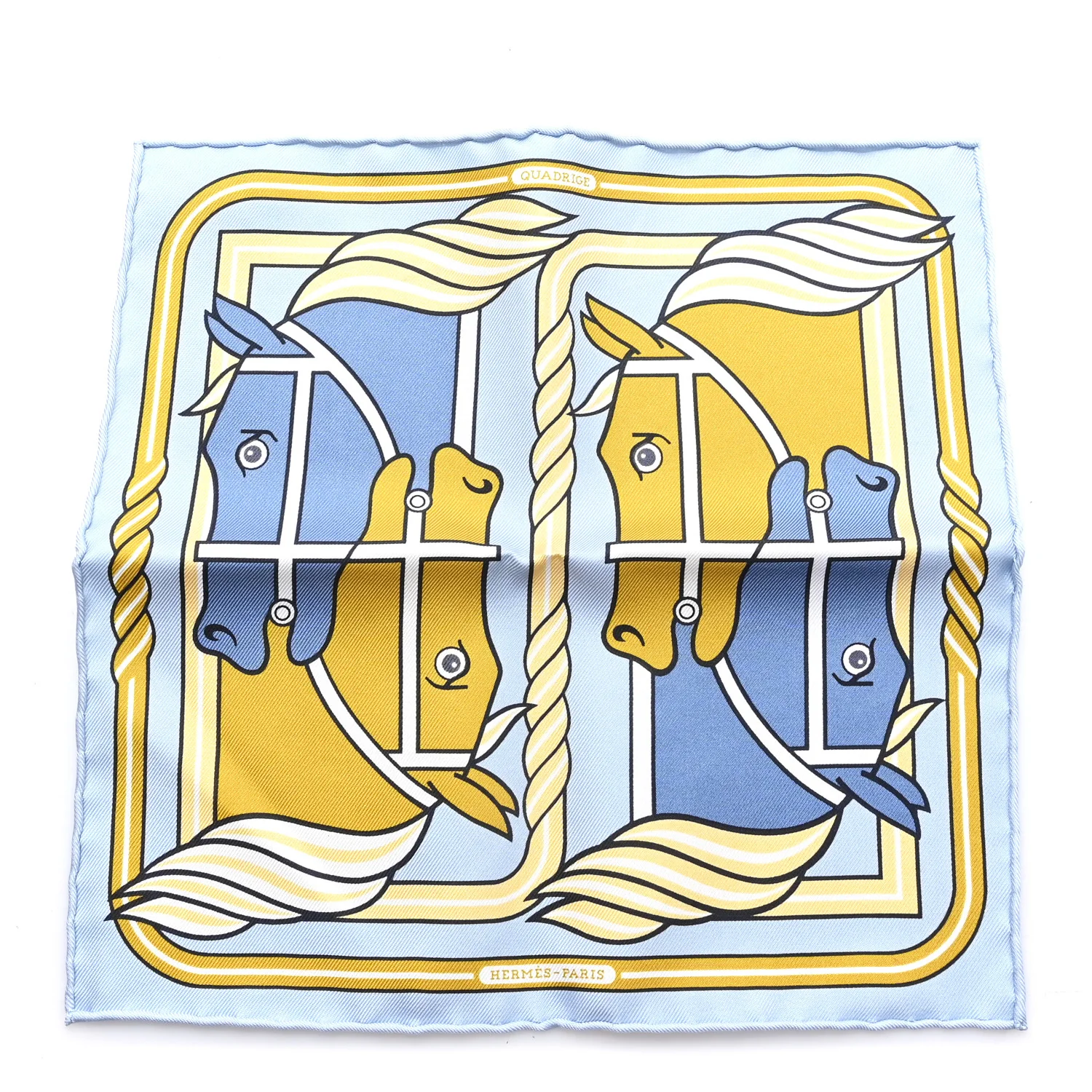 Silk Quadrige II Nano Scarf 20 Bleu Ciel Gold Bleu Jean
