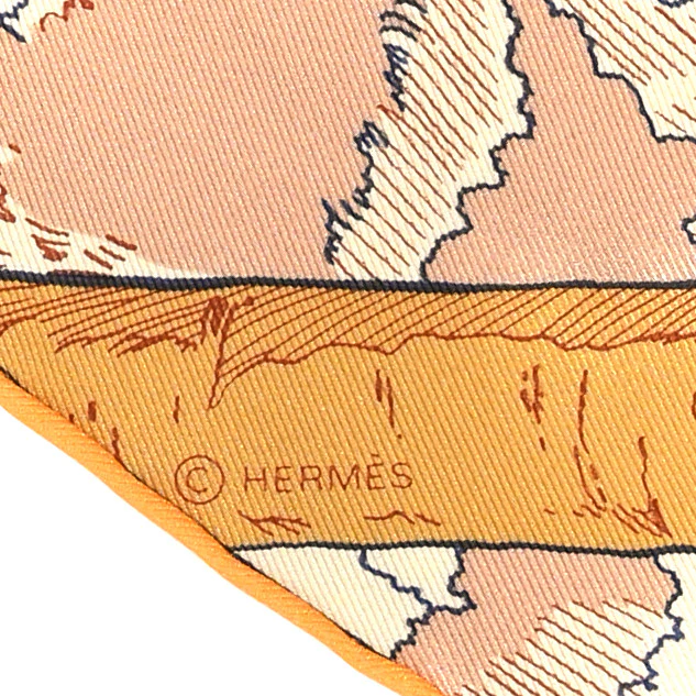 Silk Rendez-Vous Galant Scarf 70 Ciel Orange White - Image 4