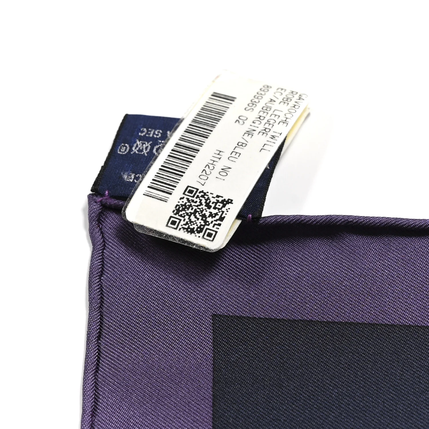 Silk Robe Legere Scarf 45 Aubergine Bleu Black - Image 3