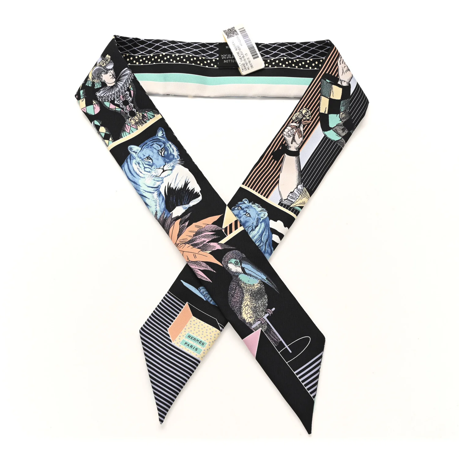 Silk Twilly Grand Theatre Nouveau Black Bleu Vert