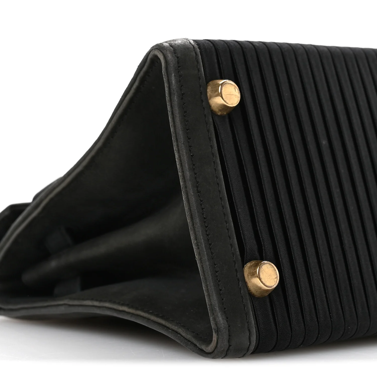 Silk Veau Doblis Pleated Mini Kelly Sellier 20 Black - Image 9