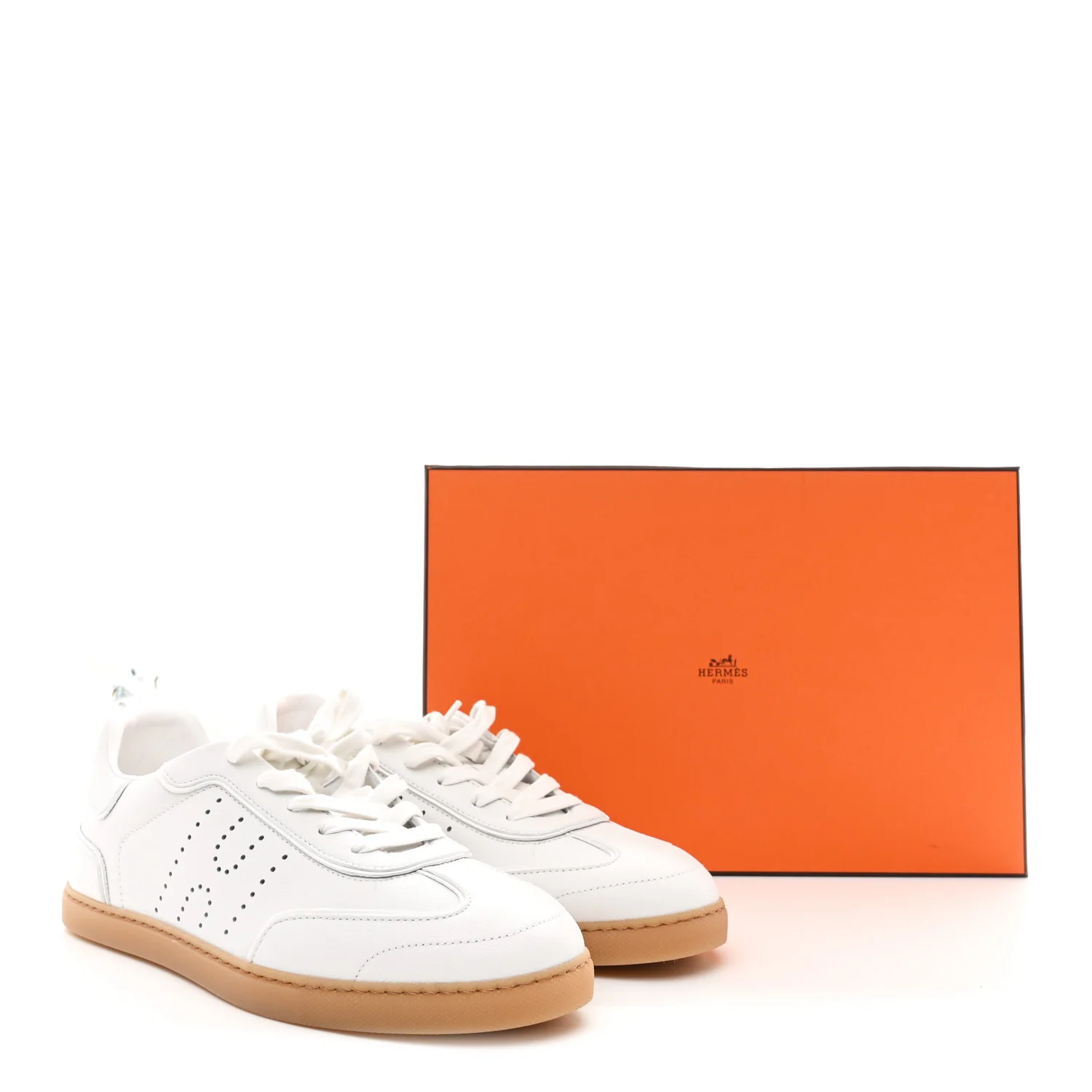 Sport Goatskin Calfskin Match Sneakers 38.5 White - Image 10