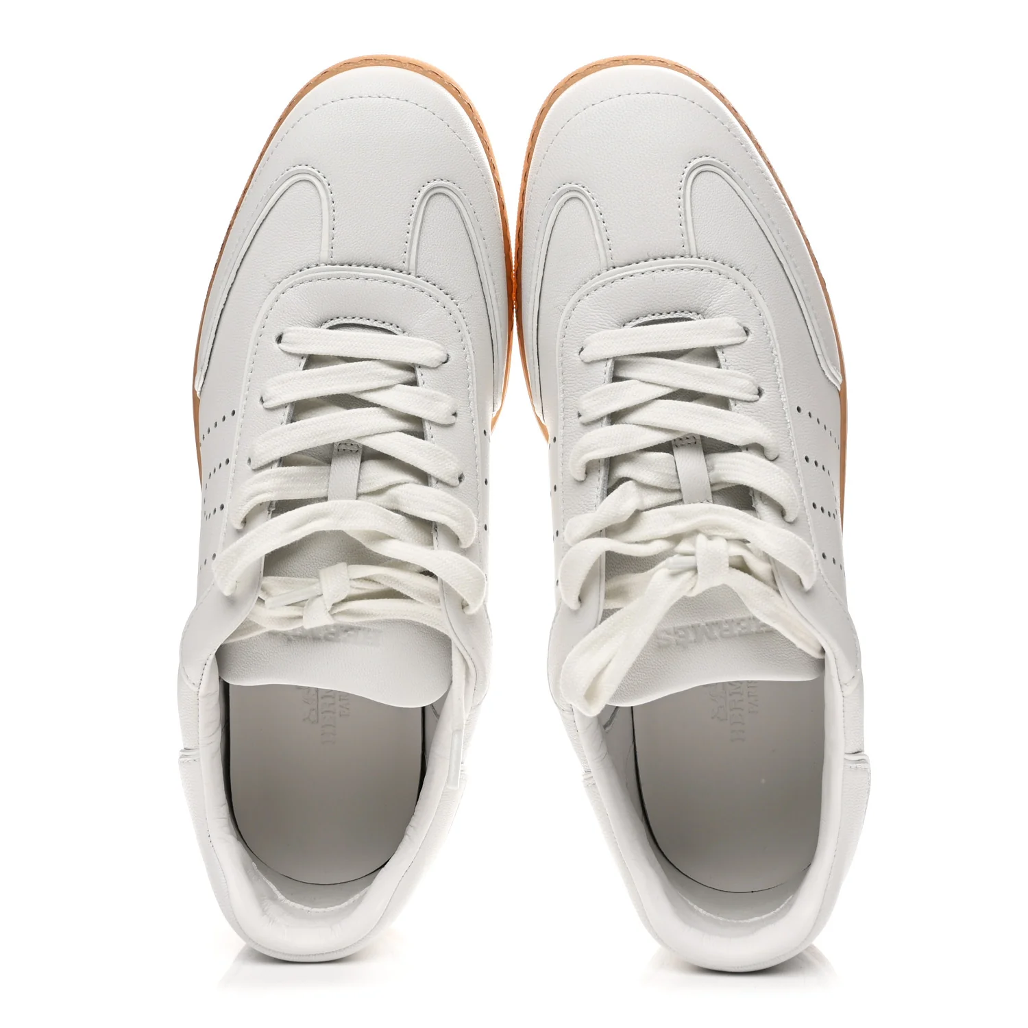 Sport Goatskin Calfskin Match Sneakers 38.5 White - Image 2