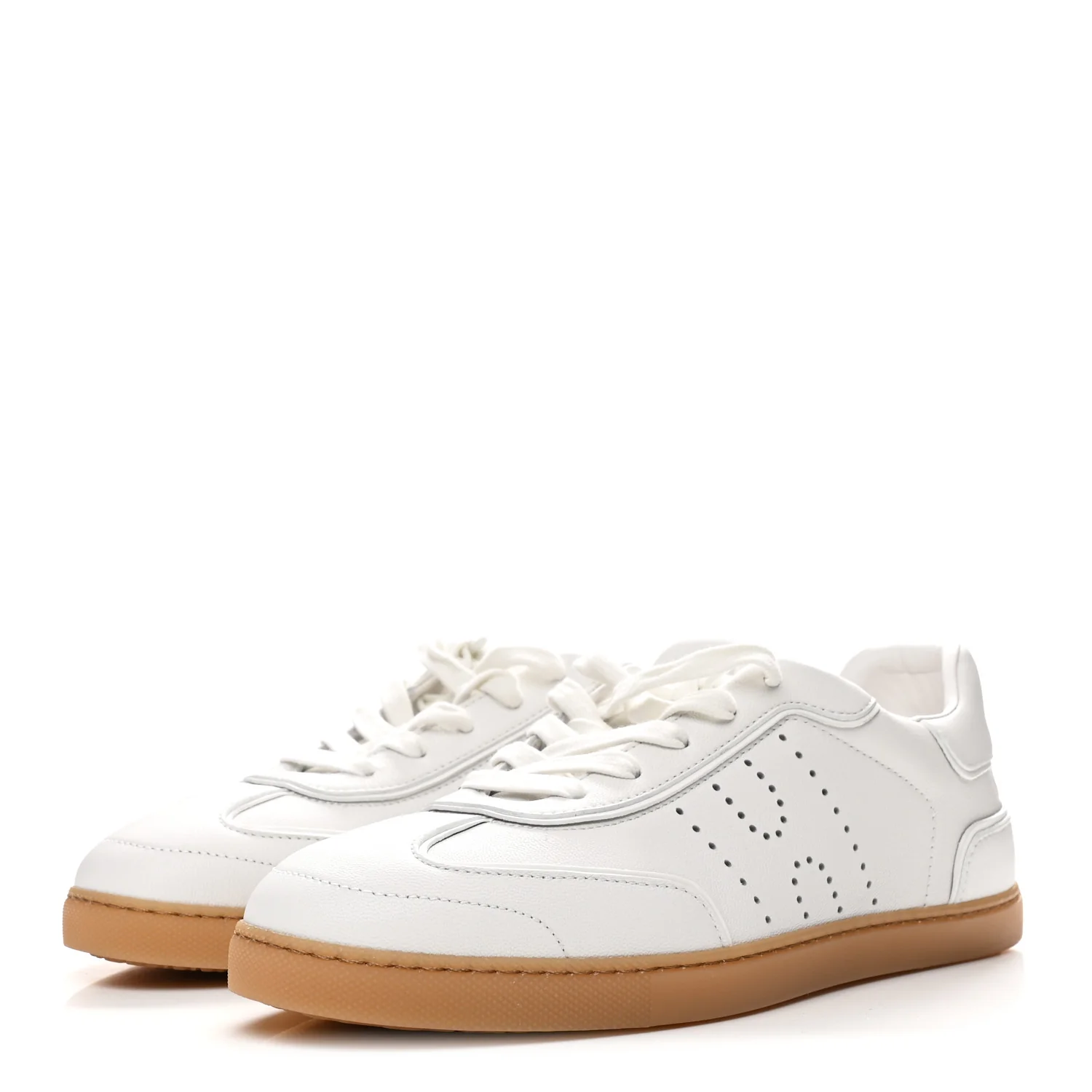 Sport Goatskin Calfskin Match Sneakers 38.5 White - Image 4