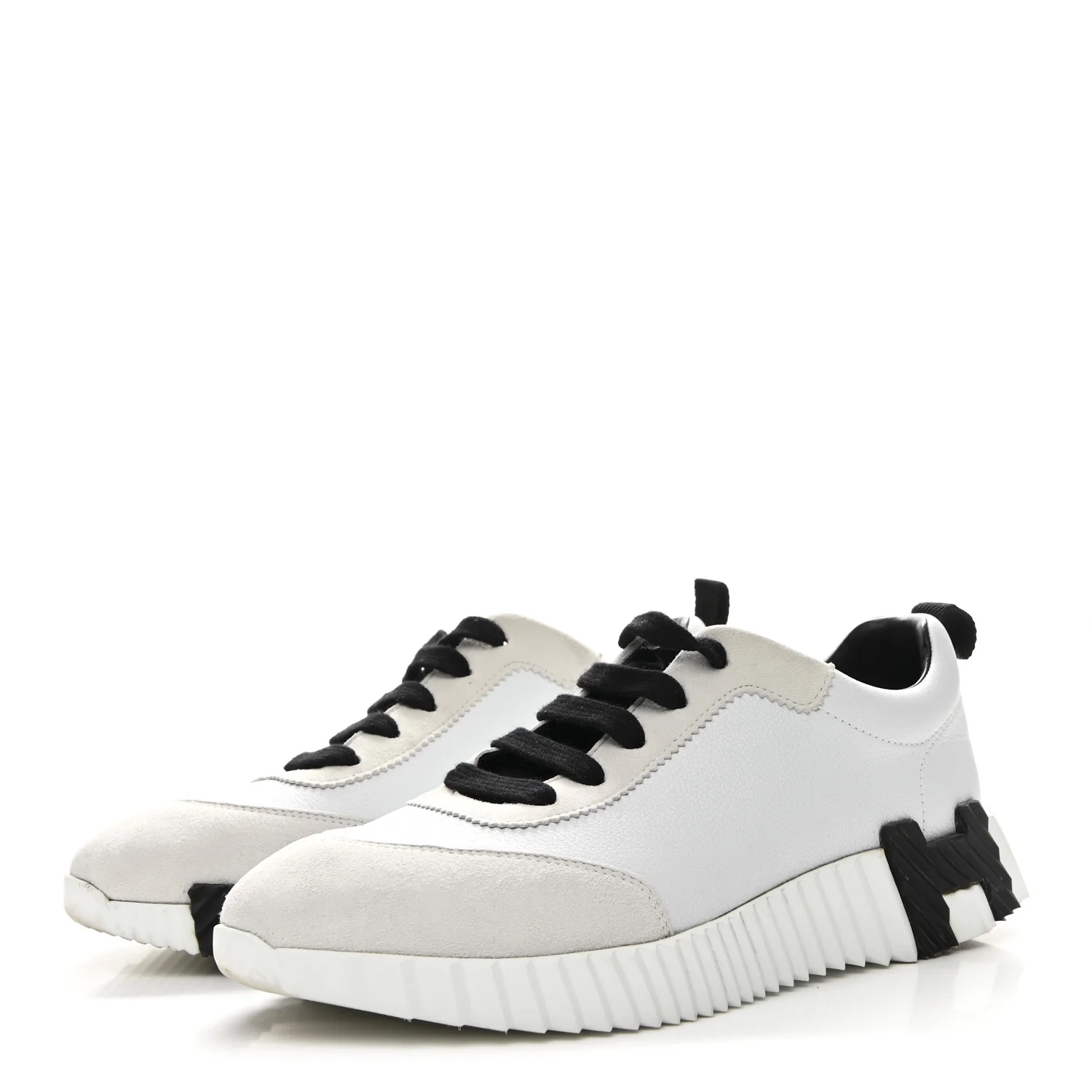 Sport Goatskin Suede Goatskin Bouncing Sneakers 37 White Black - Image 4
