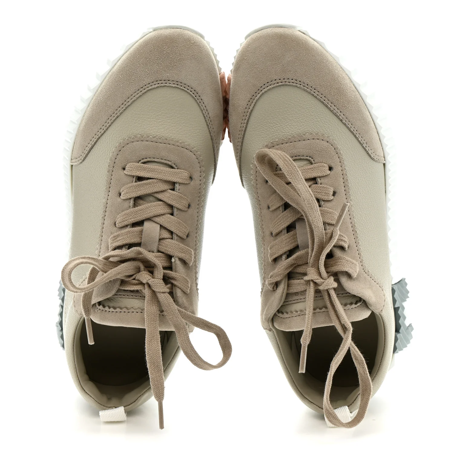Sport Goatskin Suede Goatskin Womens Bouncing Sneakers 36.5 Beige Esquisse - Image 2