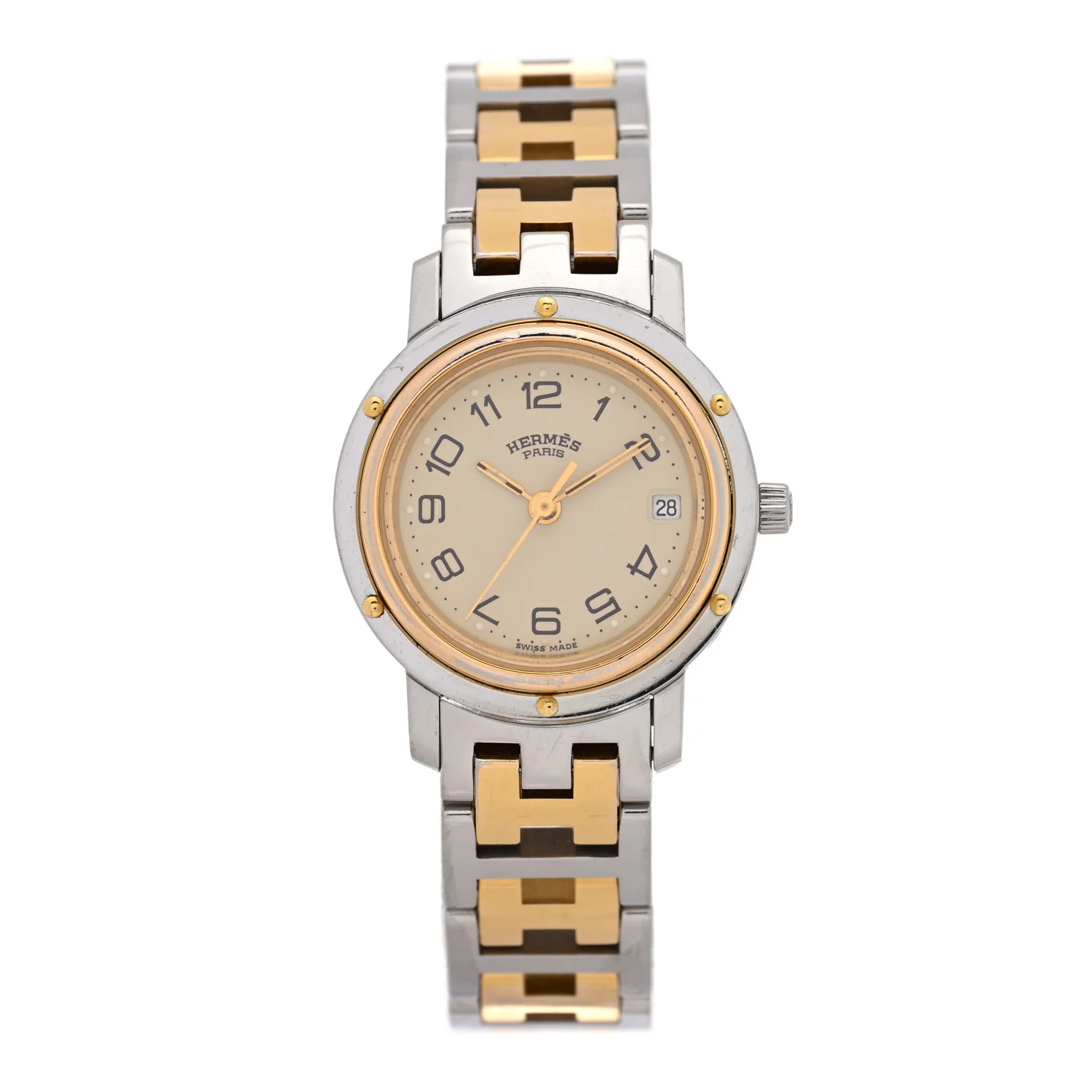 Stainless Steel 24mm Clipper Quartz Watch Gold