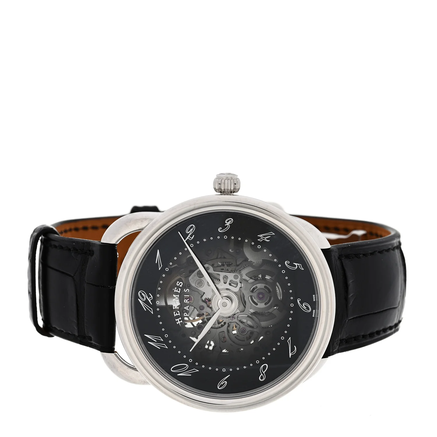 Stainless Steel Alligator 40mm Arceau Squelette Automatic Watch Noir - Image 2
