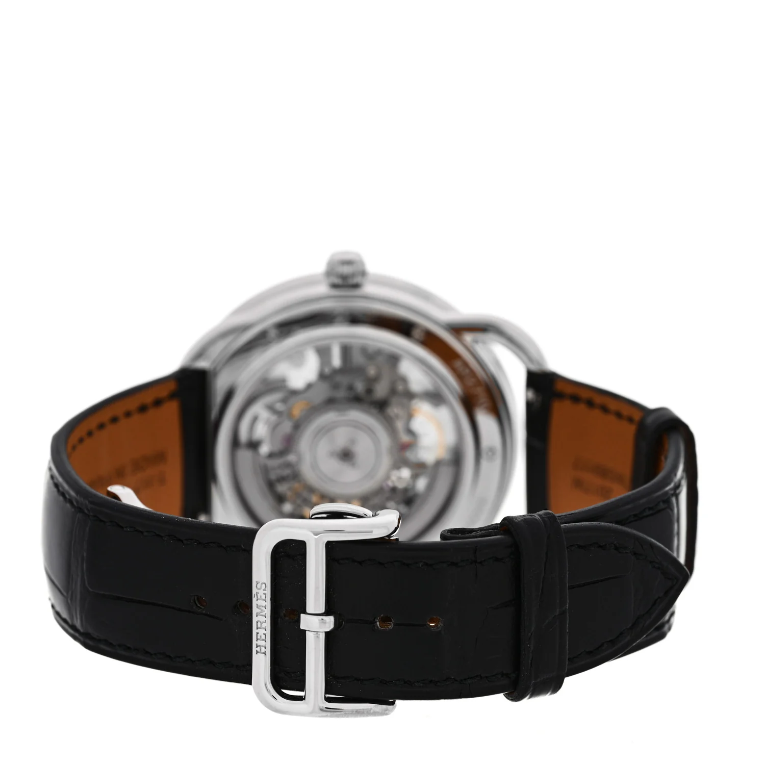 Stainless Steel Alligator 40mm Arceau Squelette Automatic Watch Noir - Image 3