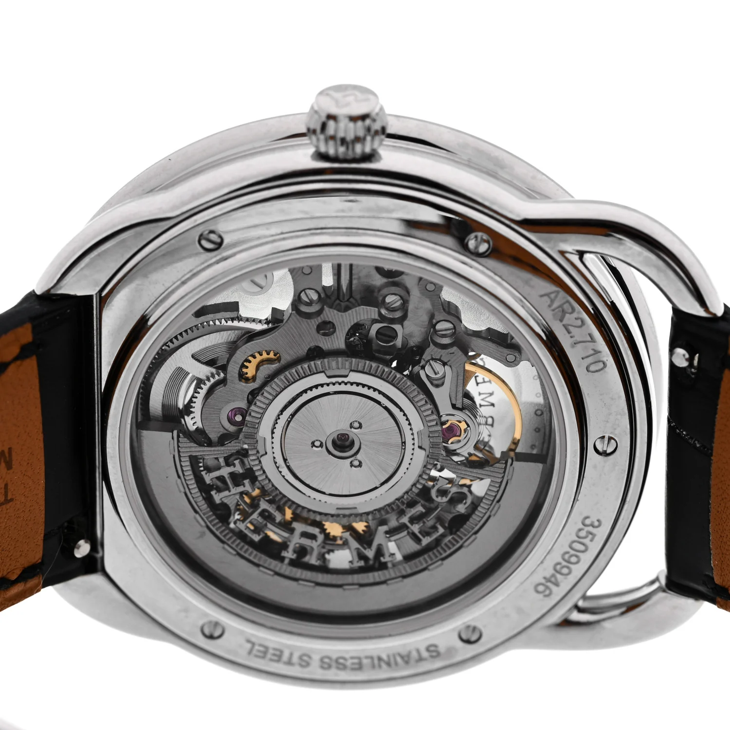 Stainless Steel Alligator 40mm Arceau Squelette Automatic Watch Noir - Image 4