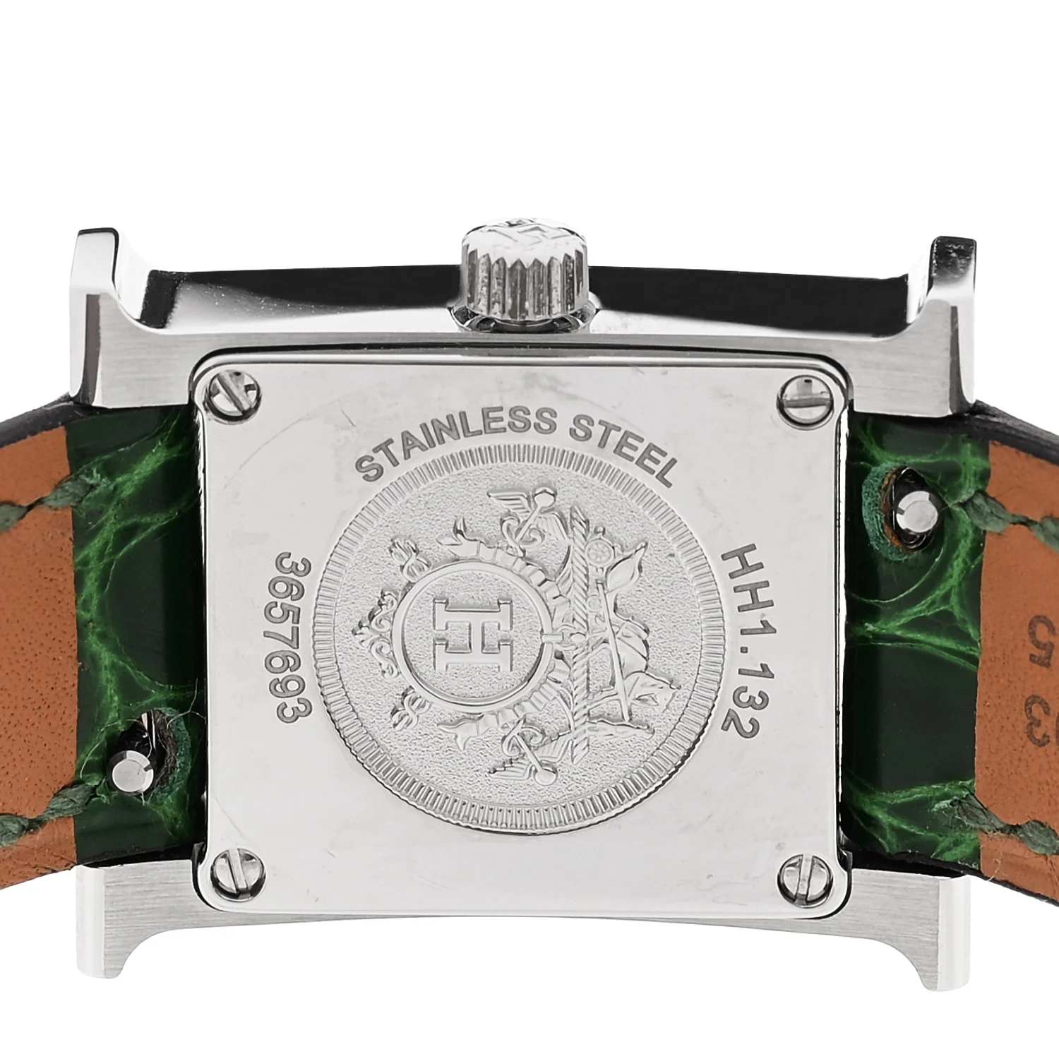 Stainless Steel Alligator Diamond Bezel Mother of Pearl 17.2mm Heure H Hour Quartz Watch Vert Moyen - Image 4