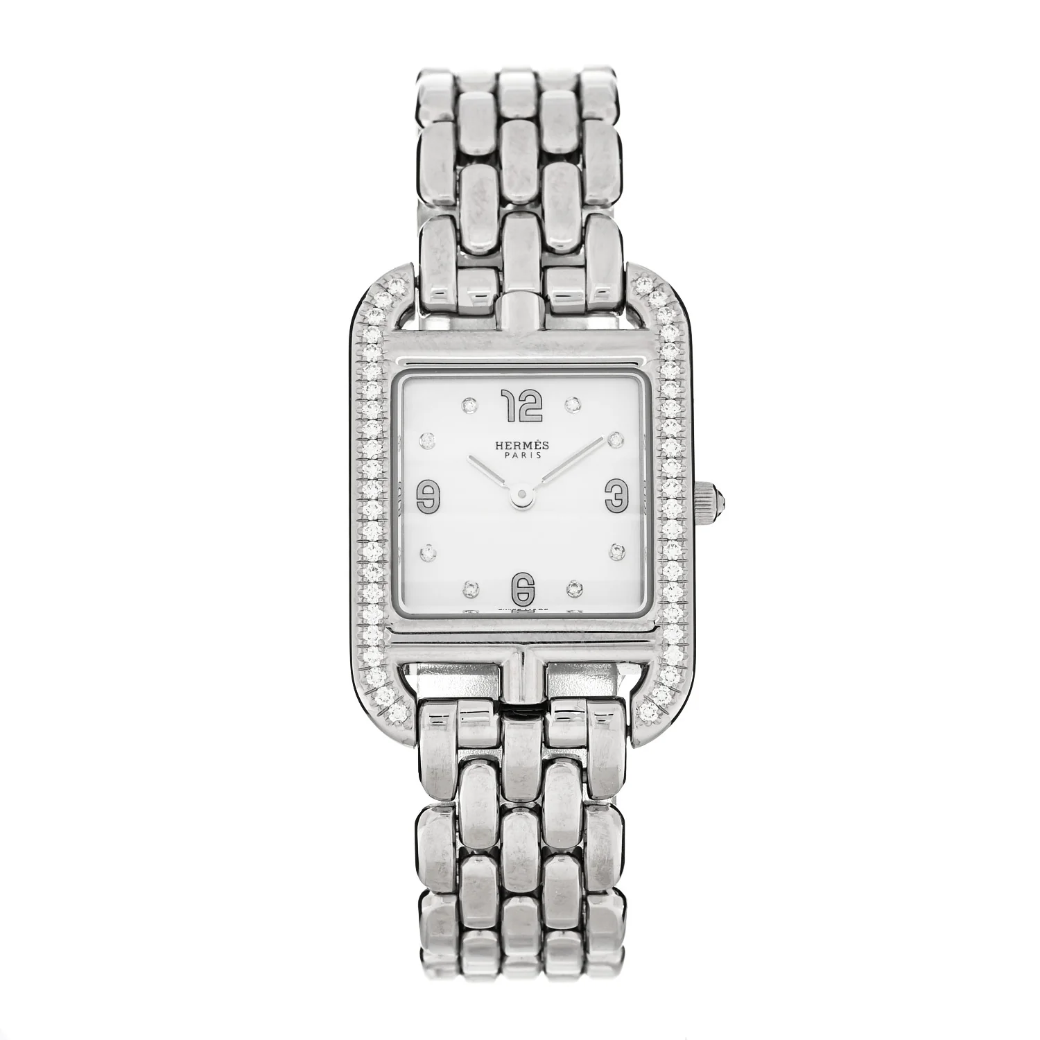 Stainless Steel Diamond Bezel Mother of Pearl 23mm Cape Cod Quartz Watch
