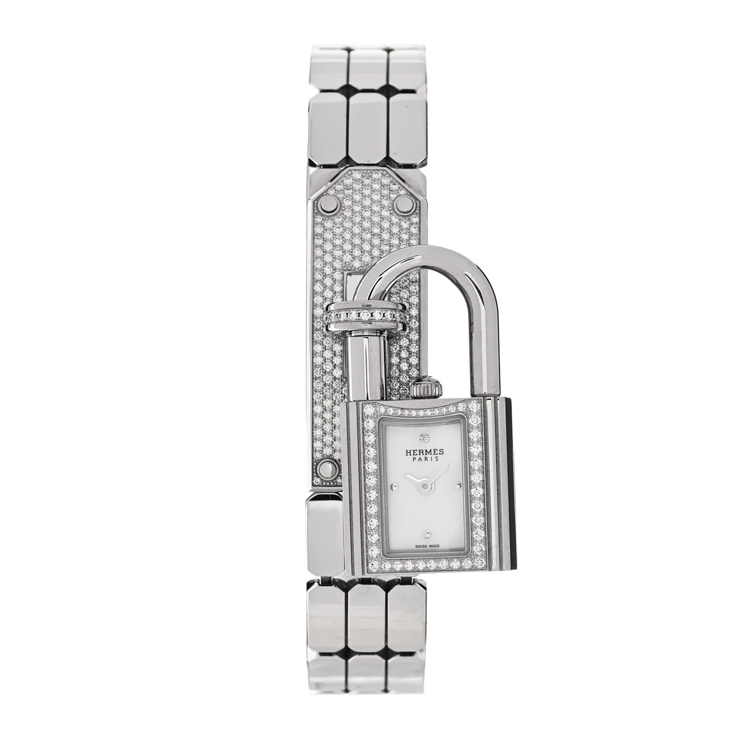 Stainless Steel Diamond Pave 16mm Kelly Quartz Watch