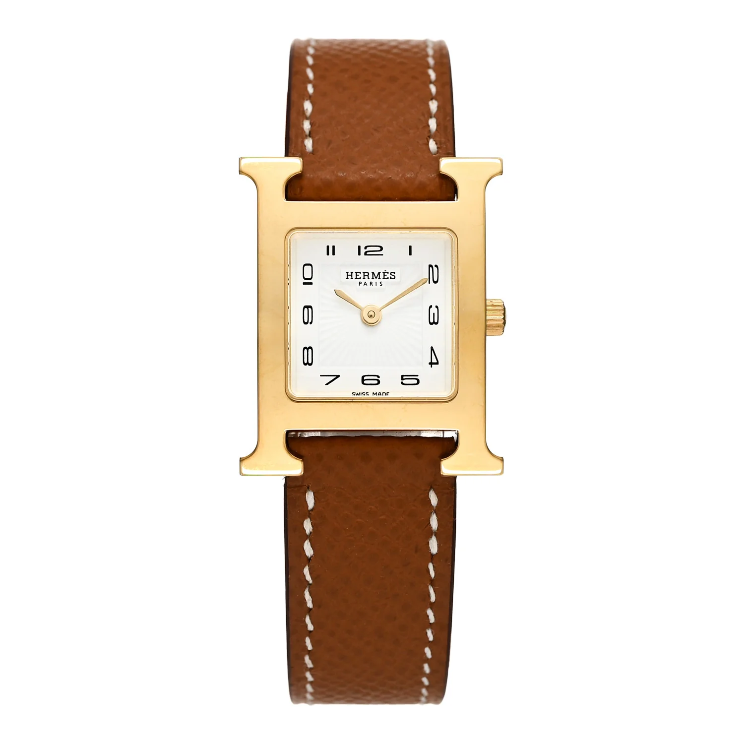 Stainless Steel Epsom 21mm Heure H Hour Quartz Watch Gold