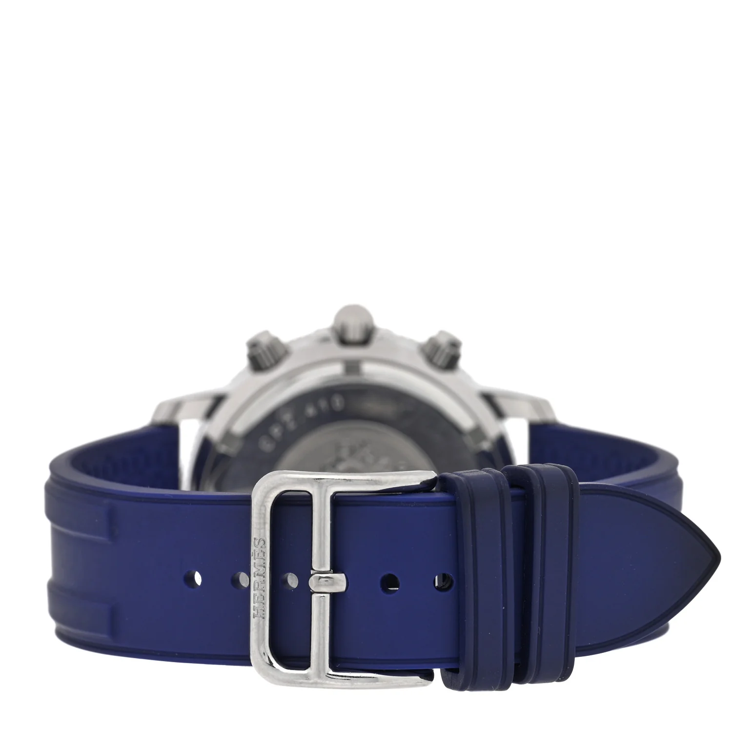 Stainless Steel Rubber 36mm Clipper Chronograph Quartz Watch Blue - Image 3