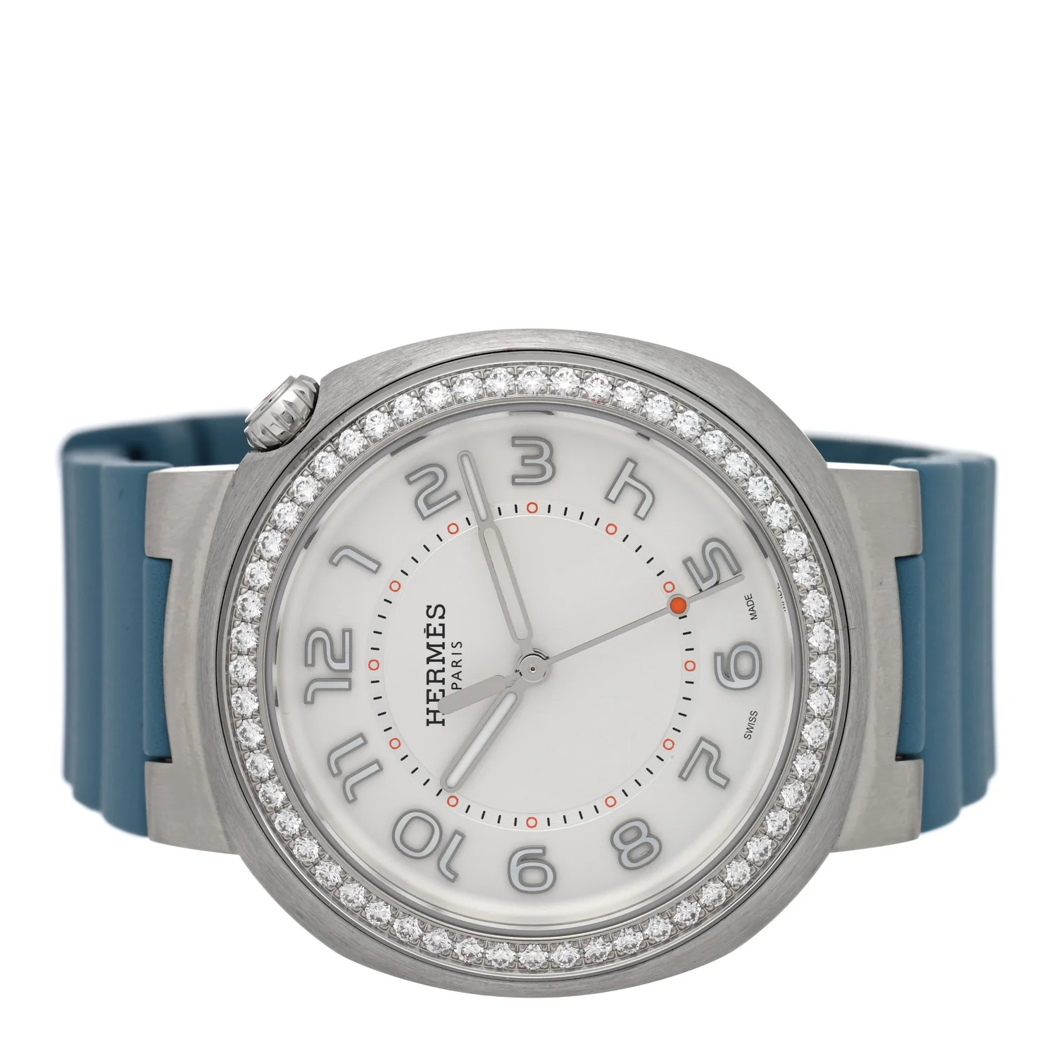 Stainless Steel Rubber Diamond Bezel 36mm Cut Automatic Watch Bleu Brume - Image 2