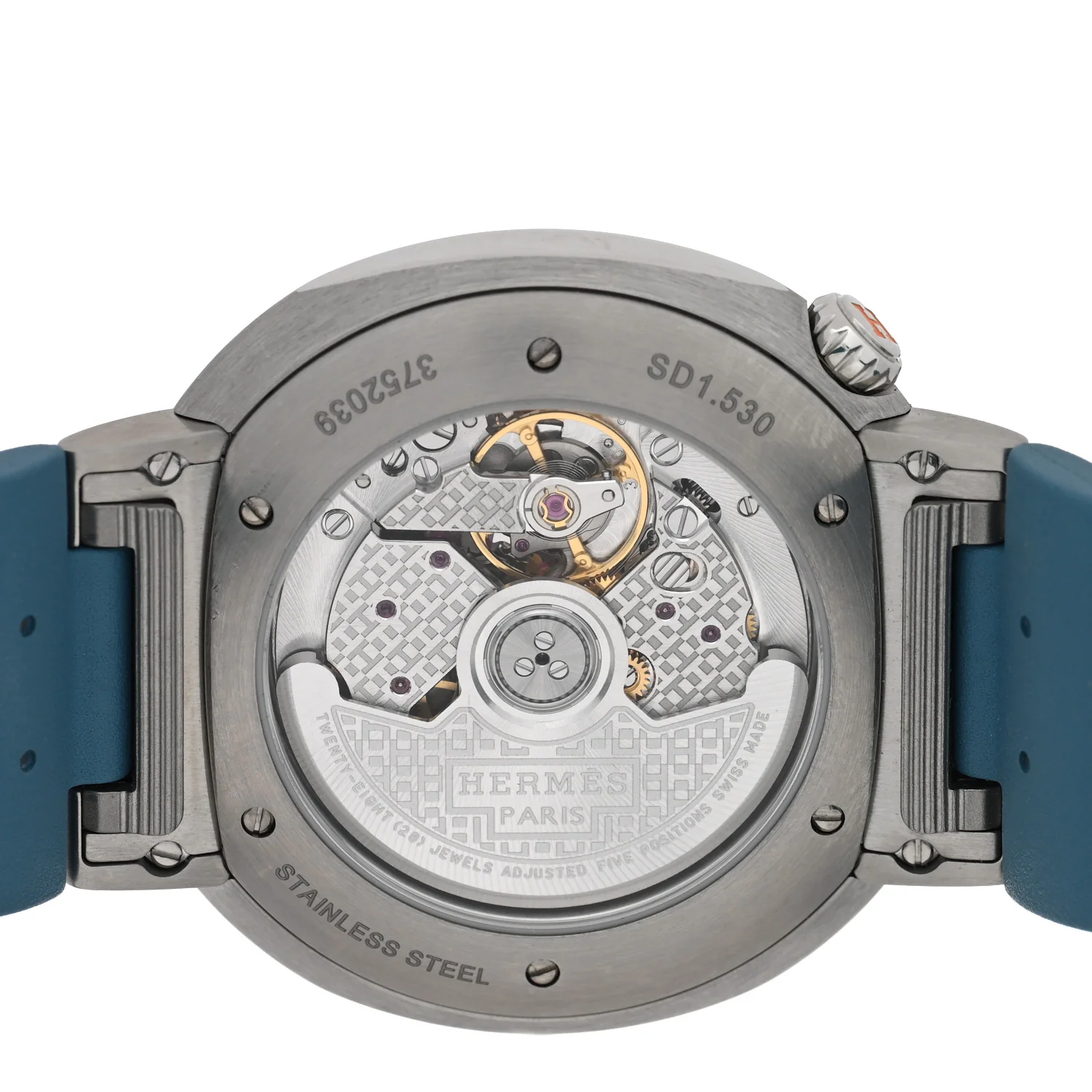 Stainless Steel Rubber Diamond Bezel 36mm Cut Automatic Watch Bleu Brume - Image 4