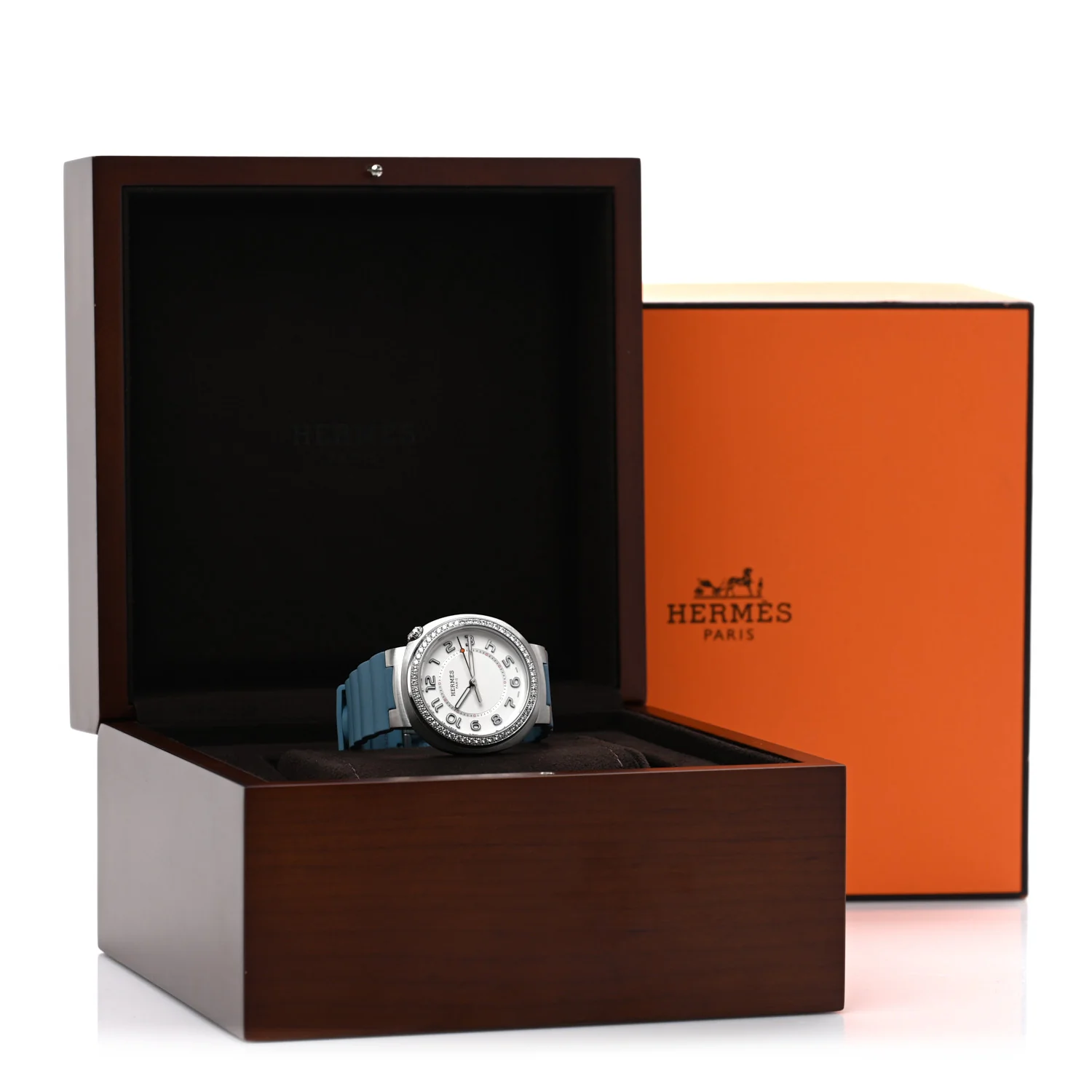 Stainless Steel Rubber Diamond Bezel 36mm Cut Automatic Watch Bleu Brume - Image 5