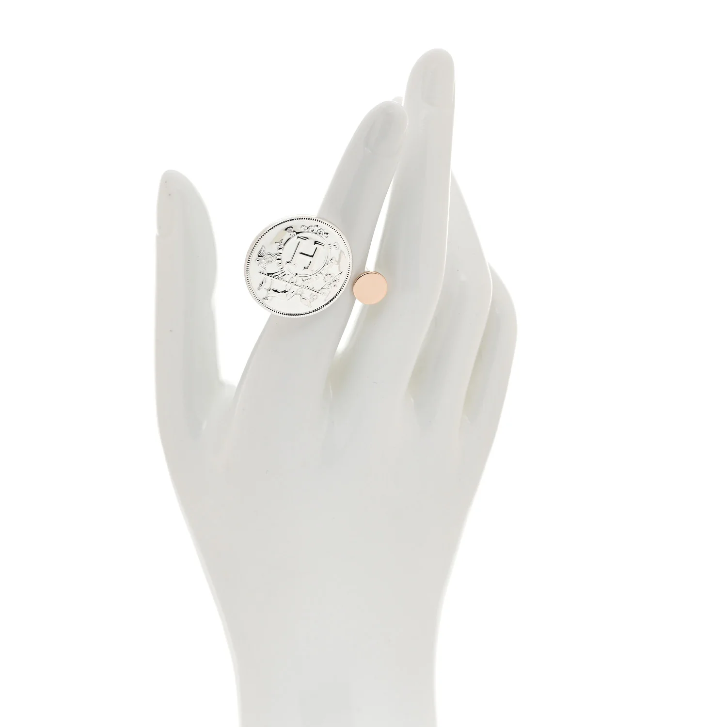 Sterling Silver 18K Rose Gold MM Ex-Libris Ring 50 5.25 - Image 2