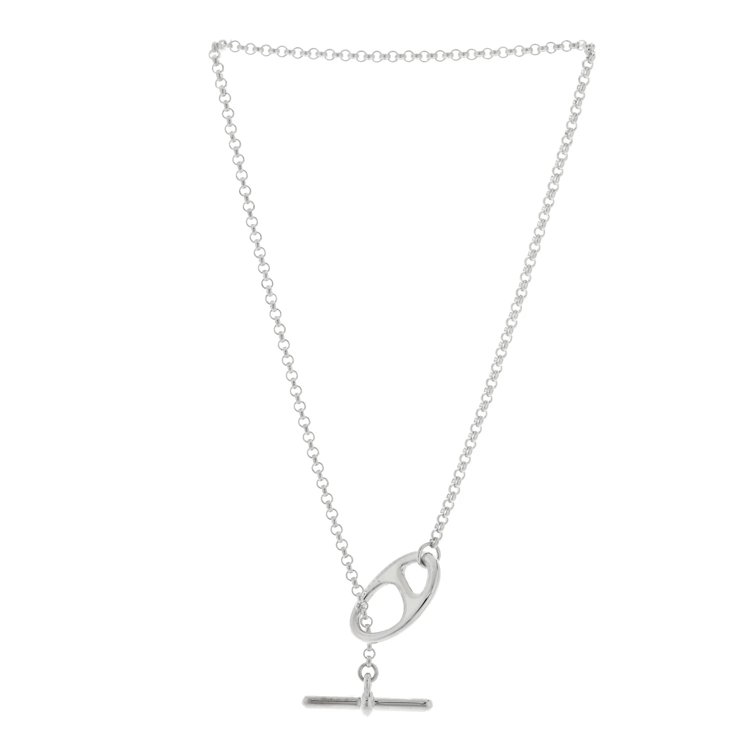 Sterling Silver Chaine D'Ancre Punk Toggle Necklace - Image 2