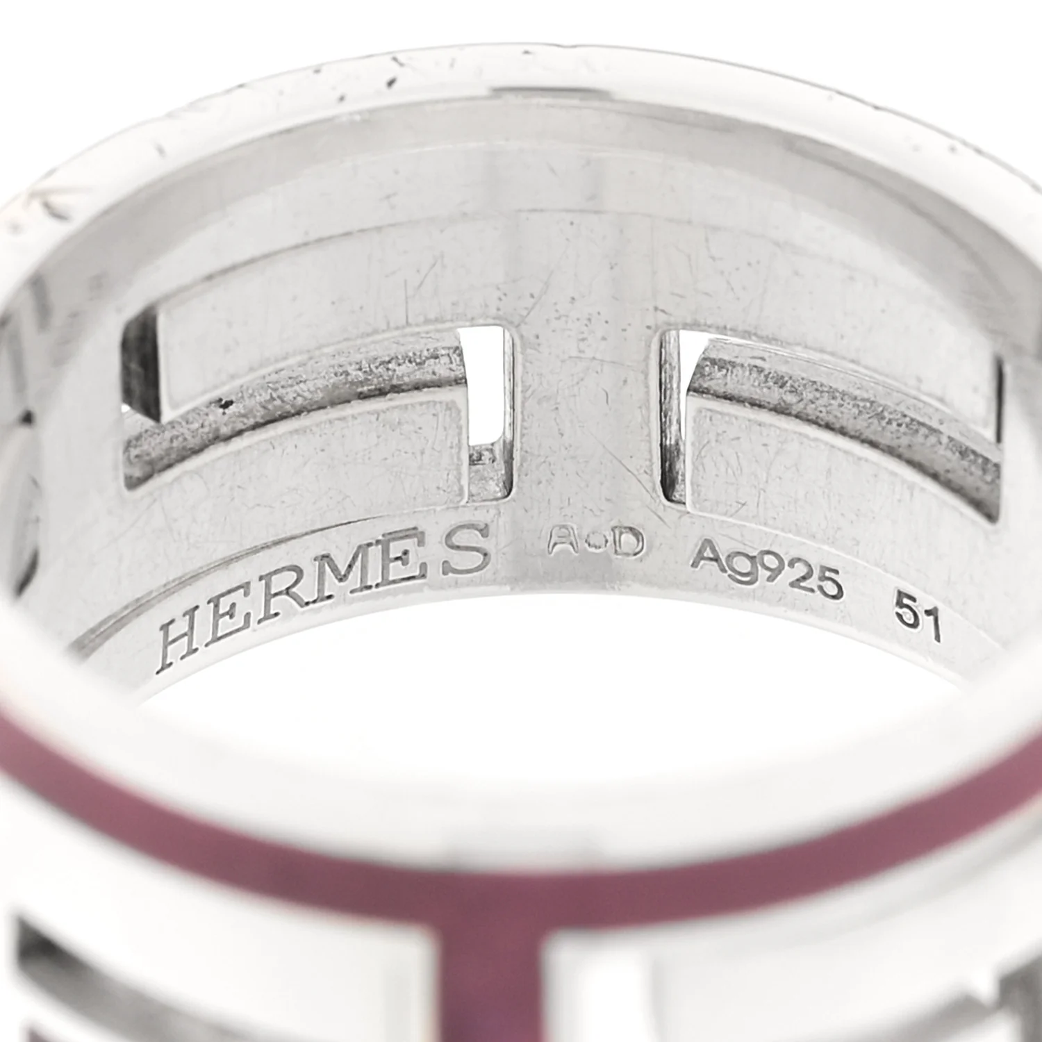Sterling Silver Enamel Arcane Move H Ring 51 5.75 Rose - Image 4