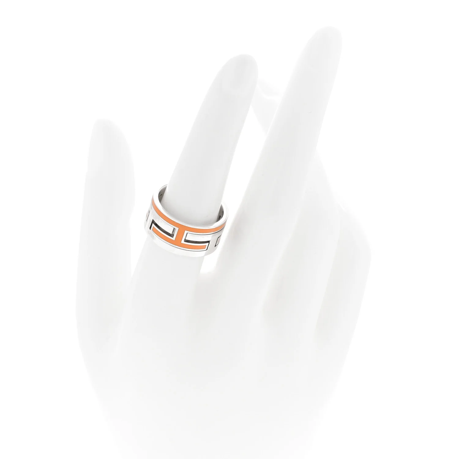Sterling Silver Enamel Arcane Move H Ring 54 7 Orange - Image 2
