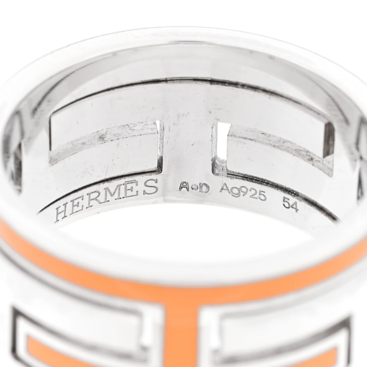 Sterling Silver Enamel Arcane Move H Ring 54 7 Orange - Image 4