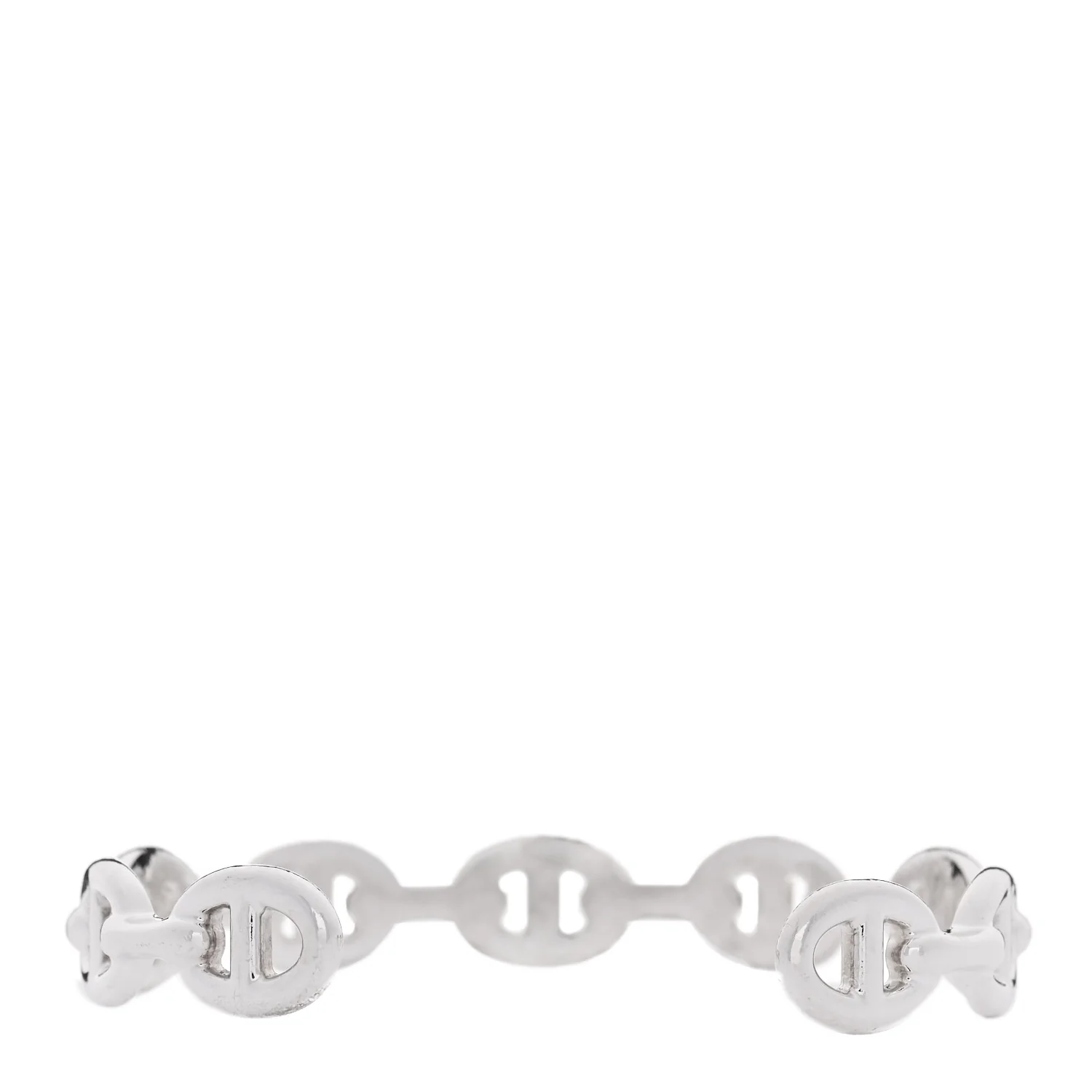 Sterling Silver MM Chaine d'Ancre Enchainee Cuff Bracelet LG - Image 2