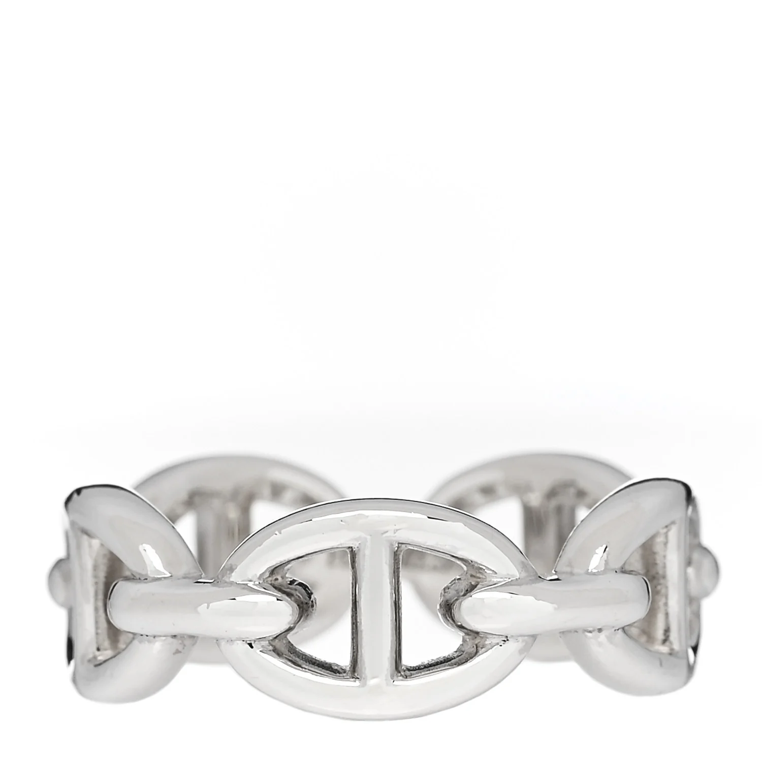 Sterling Silver PM Chaine d'Ancre Enchainee Band Ring 54 6.75