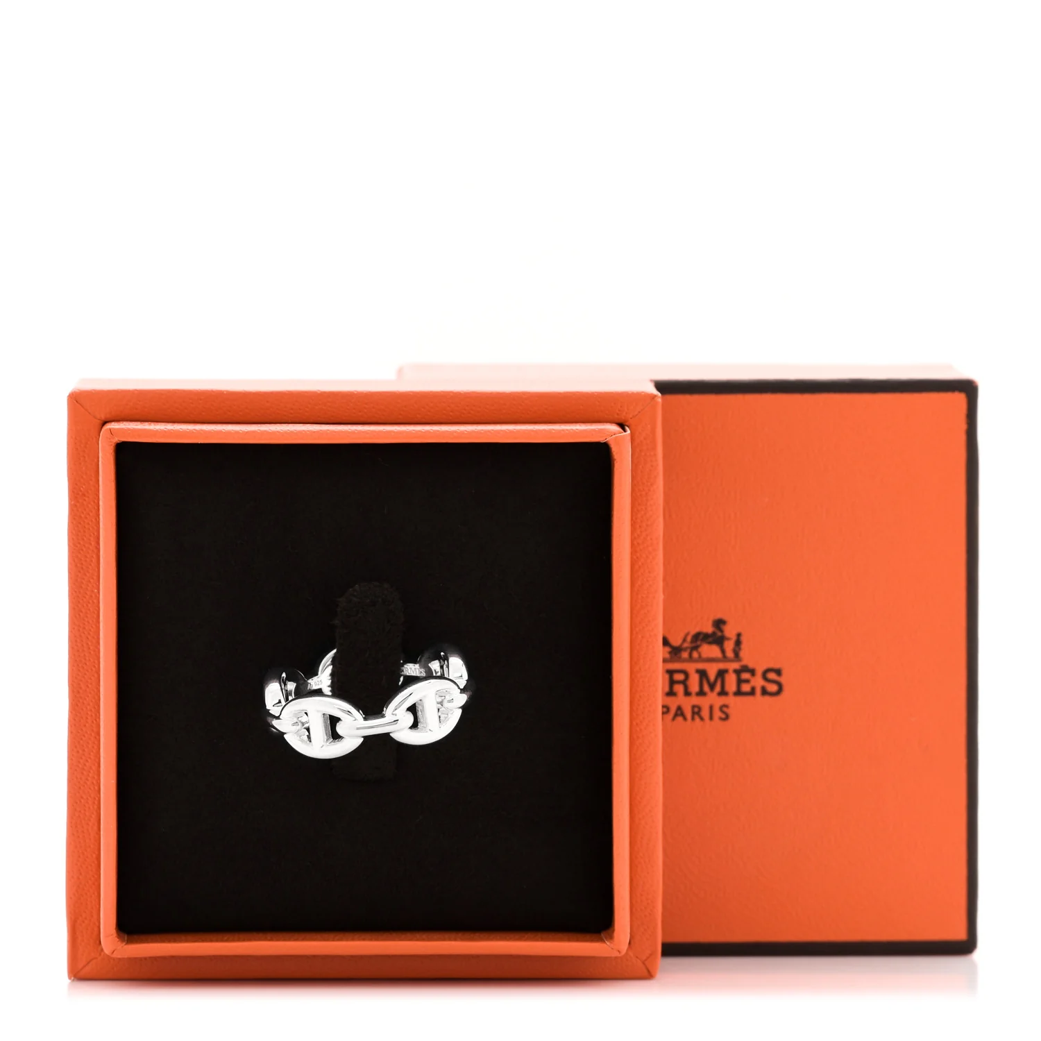 Sterling Silver PM Chaine d'Ancre Enchainee Band Ring 56 7.75 - Image 5