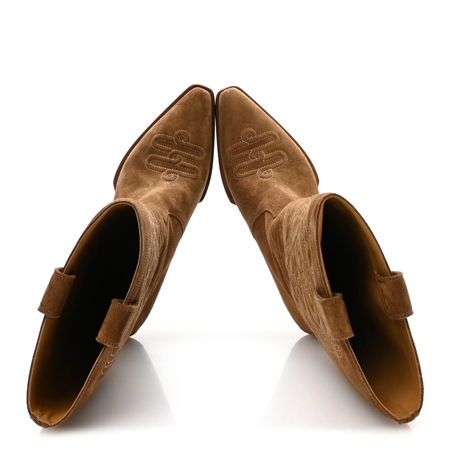 Suede Calfskin Folk 35 Cowboy Boots 36.5 Camel - Image 2