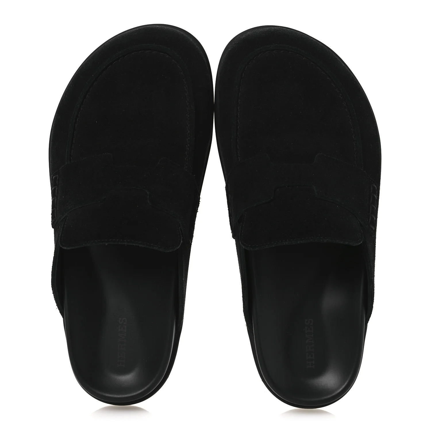 Suede Calfskin Go Mules 38.5 Black - Image 2
