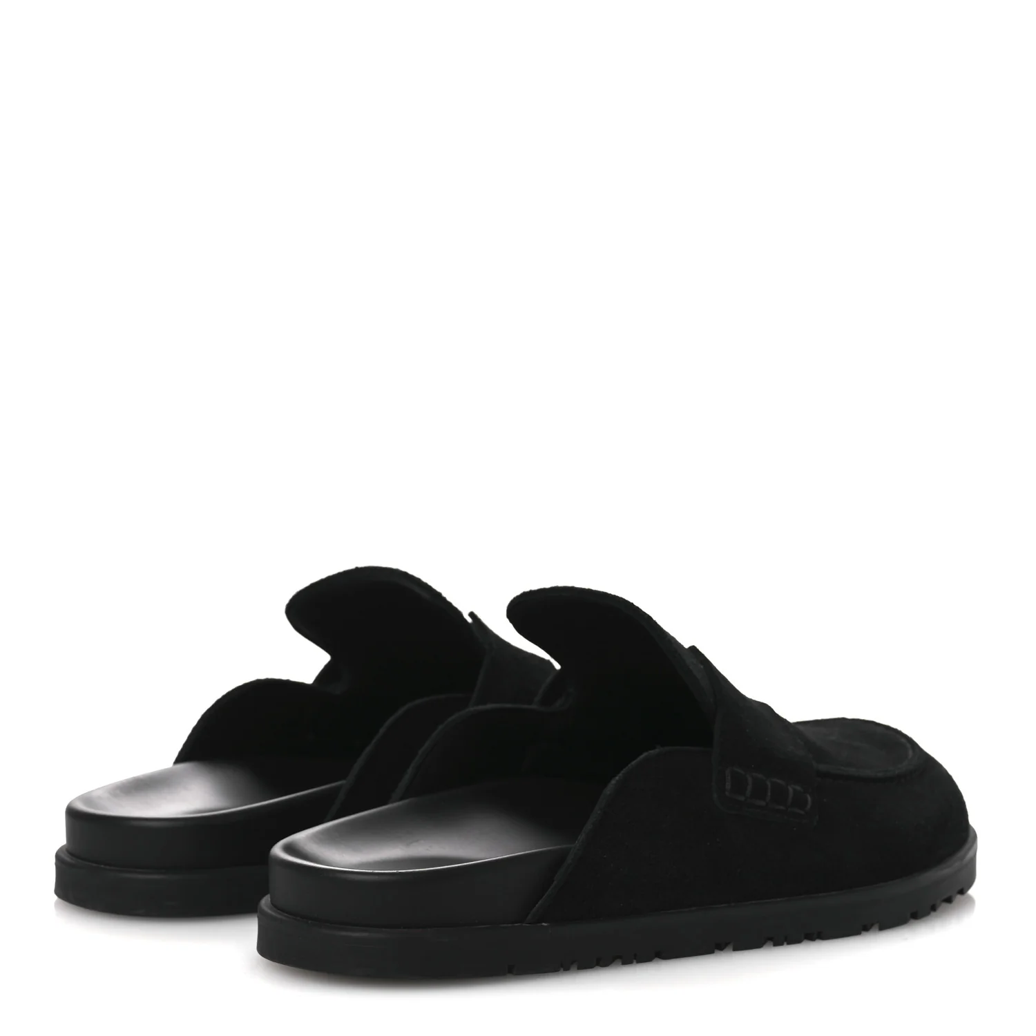 Suede Calfskin Go Mules 38.5 Black - Image 5