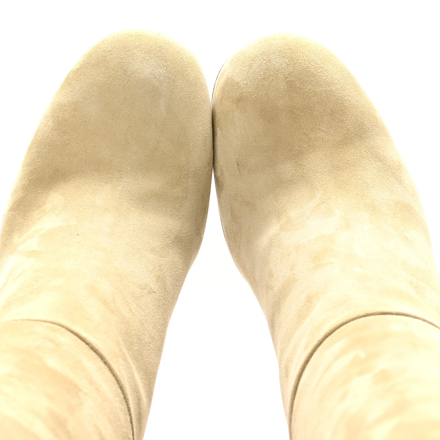Suede Calfskin Lisiere 90 Boots 37 Beige Lin - Image 2