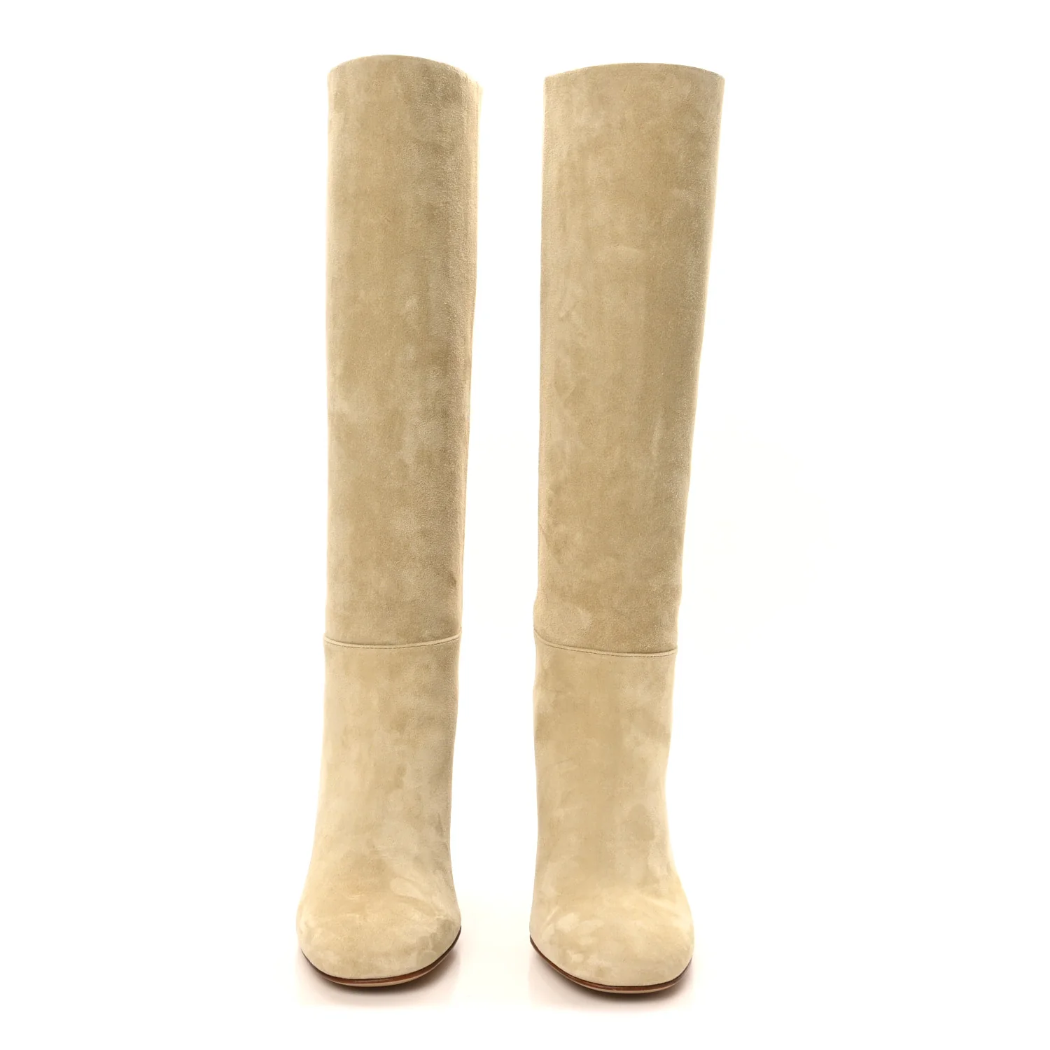 Suede Calfskin Lisiere 90 Boots 37 Beige Lin - Image 3
