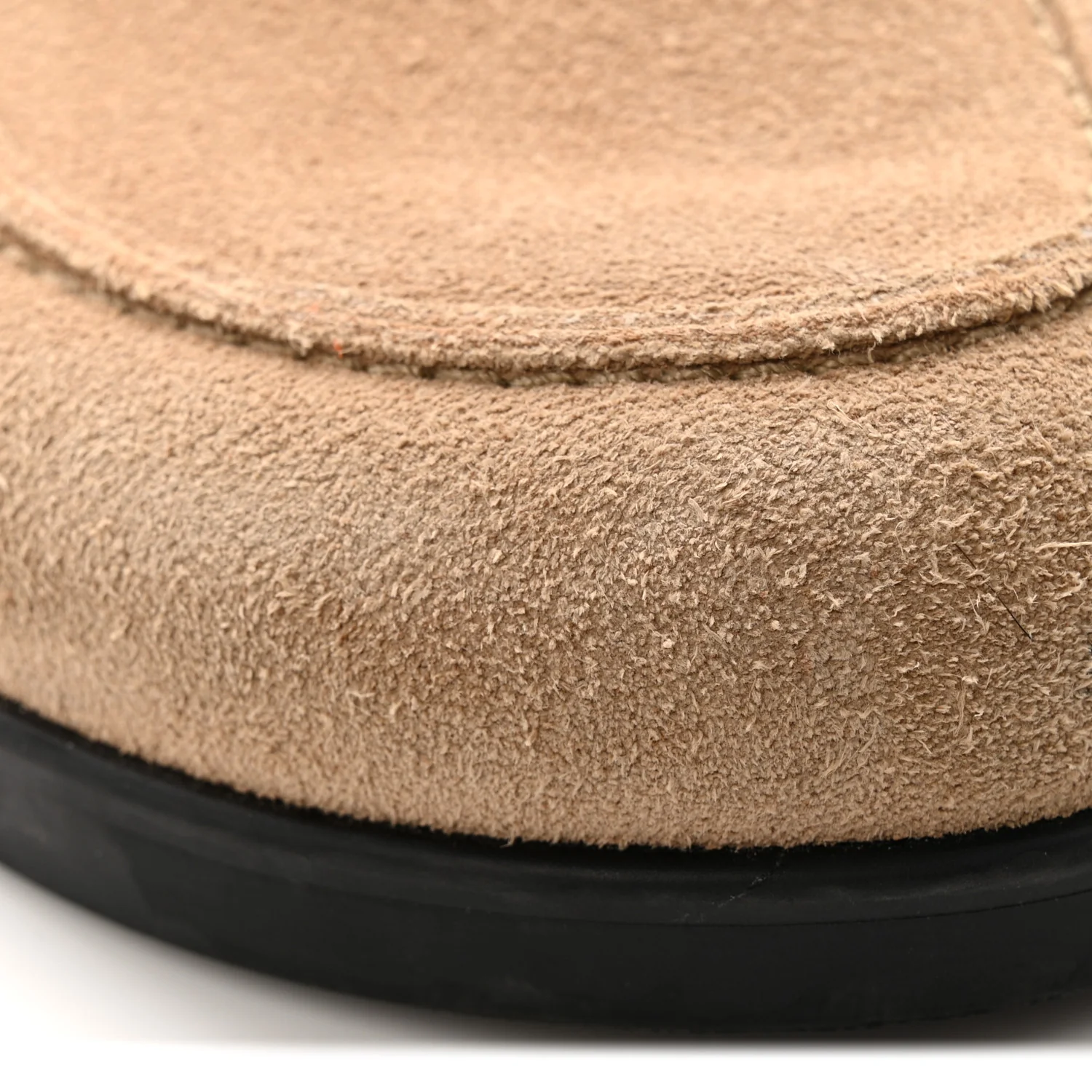 Suede Calfskin Womens Go Mules 37 Beige Argile - Image 11