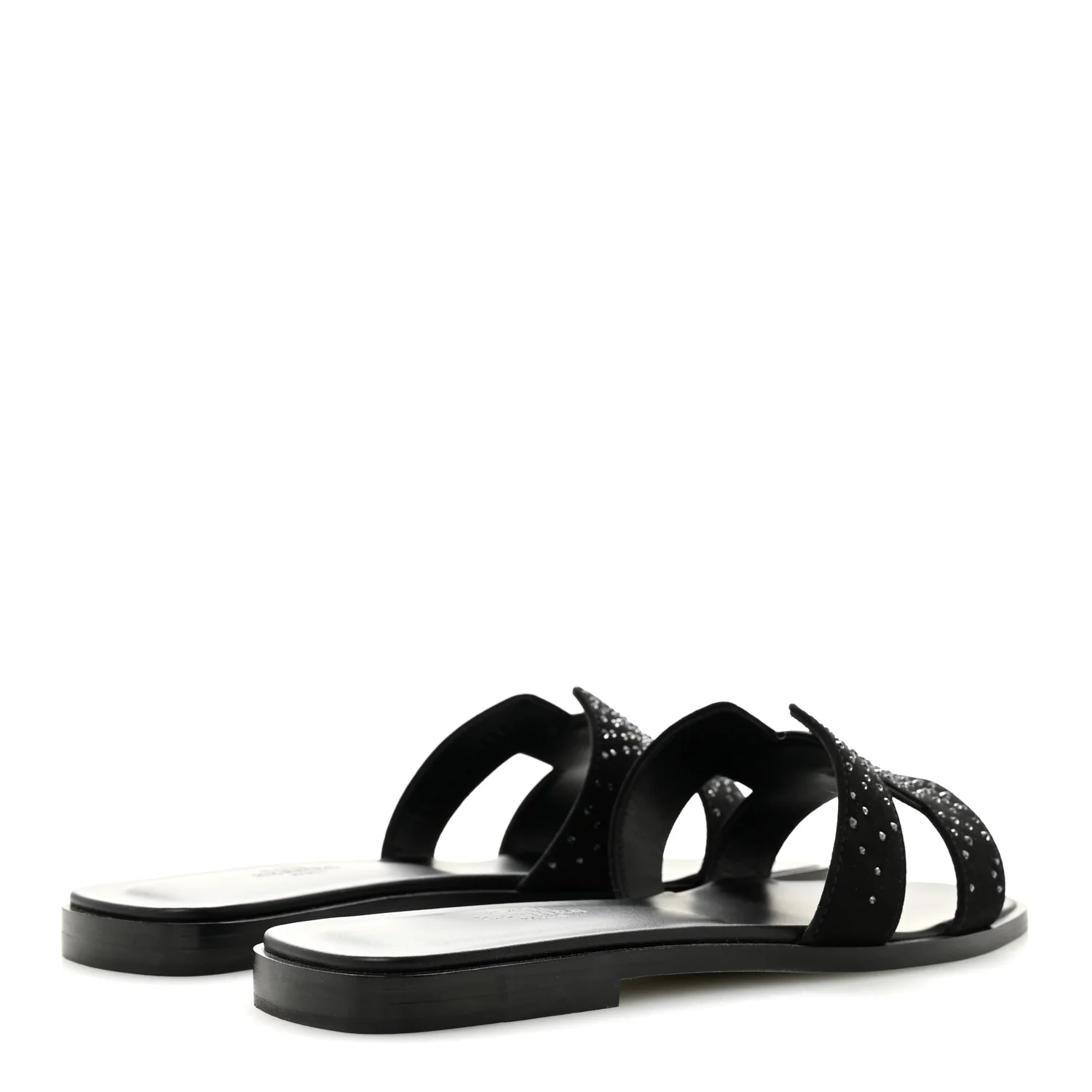 Suede Crystal Embellished Oran Sandals 37.5 Black - Image 5
