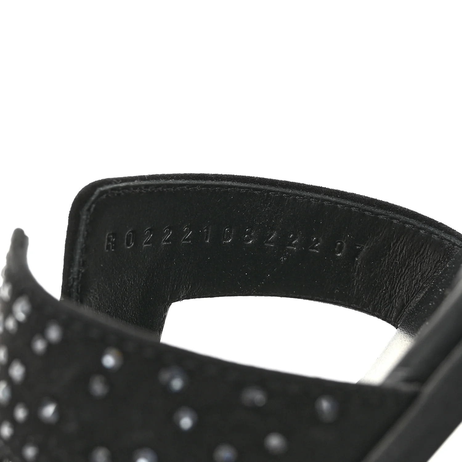 Suede Crystal Embellished Oran Sandals 37.5 Black - Image 9