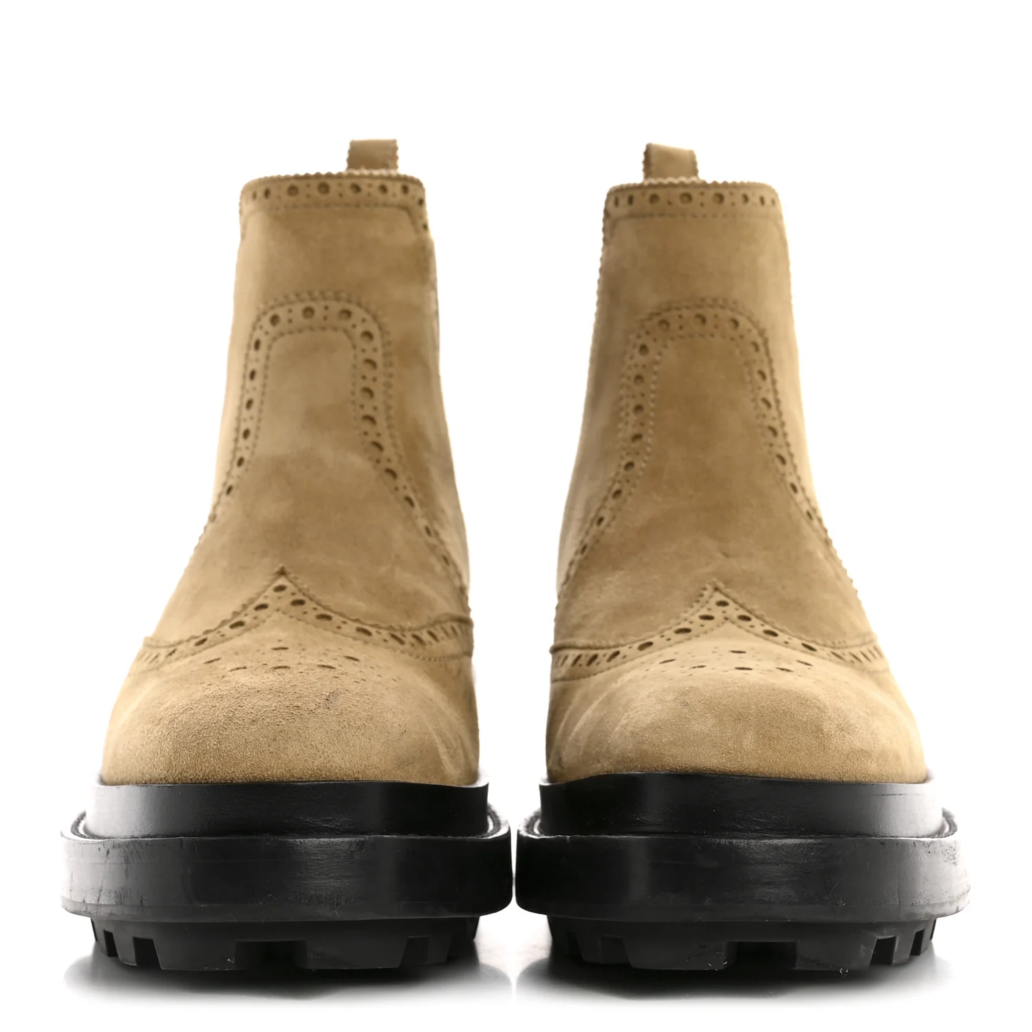Suede Goatskin Chelsea Ankle Boots 37 Beige Gobi - Image 3