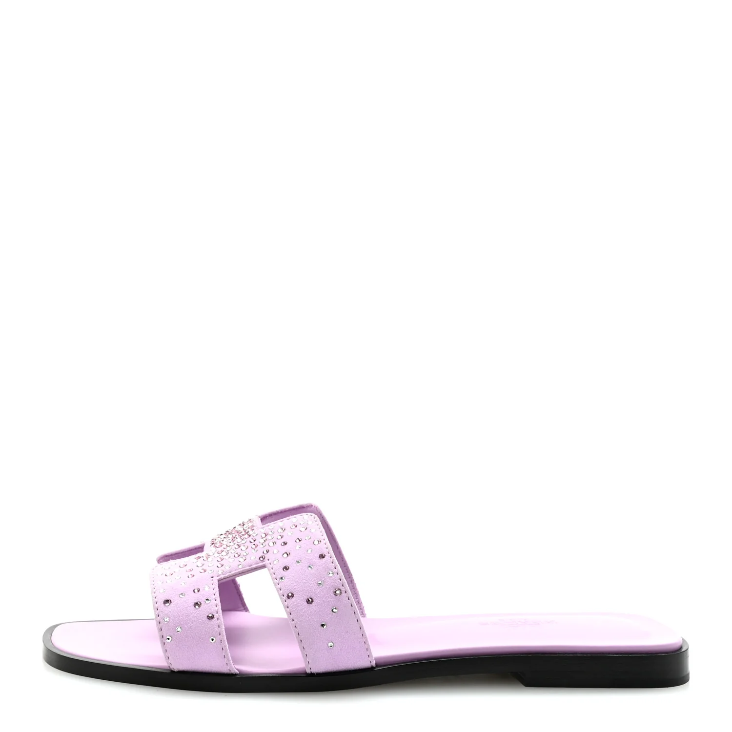 Suede Goatskin Crystal Oran Sandals 37 Violet Amethyste