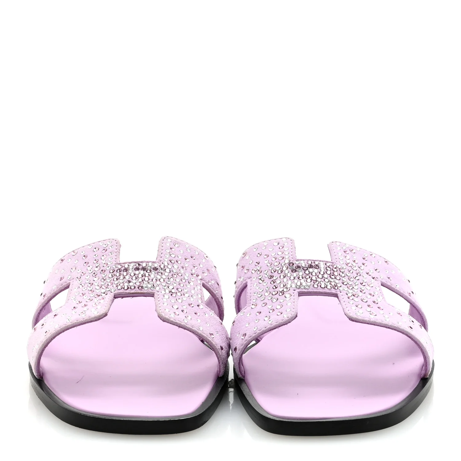 Suede Goatskin Crystal Oran Sandals 37 Violet Amethyste - Image 3