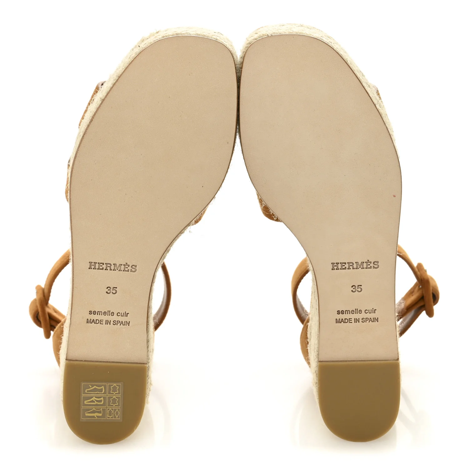 Suede Goatskin Elda Espadrille Wedge Sandals 35 Naturel - Image 6