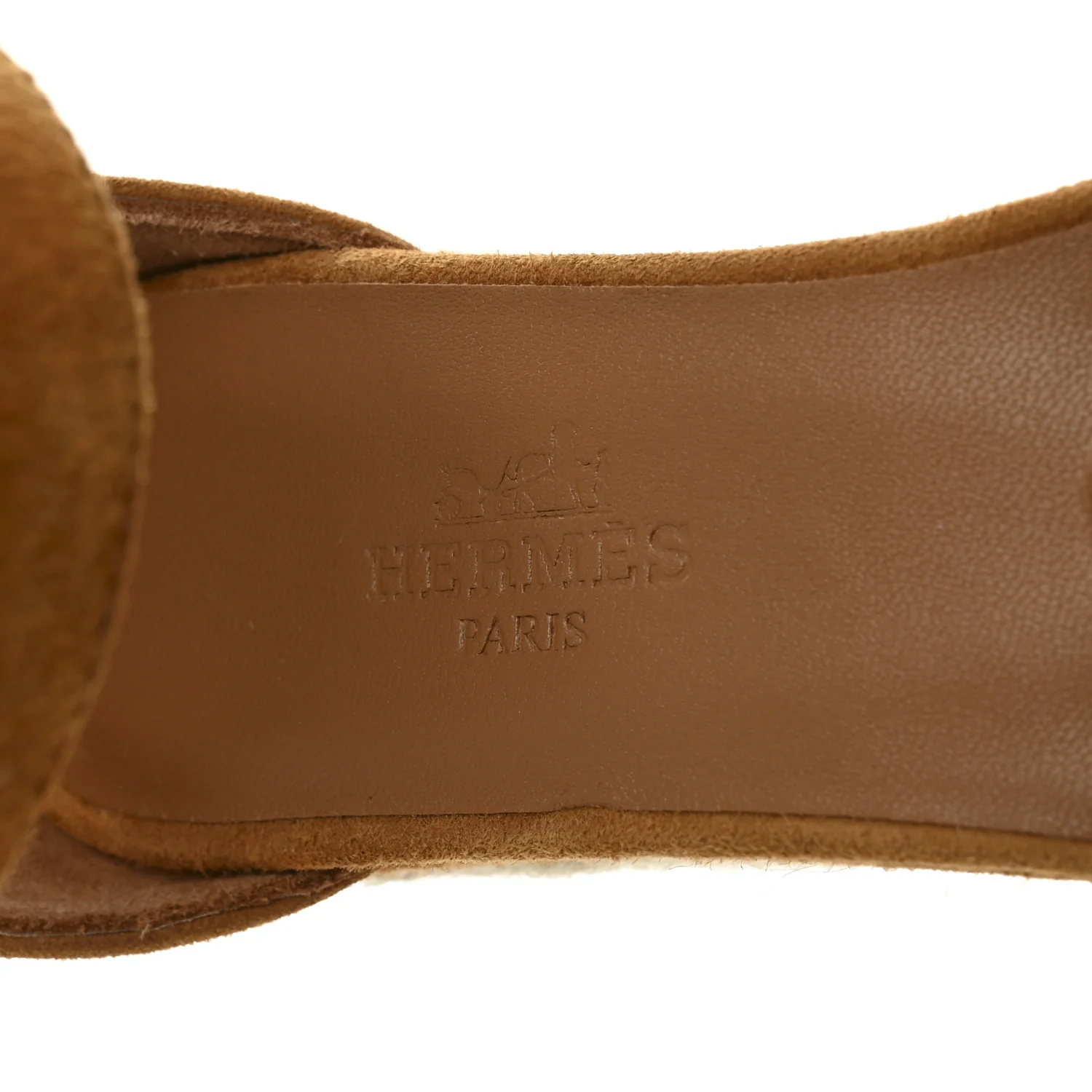 Suede Goatskin Elda Espadrille Wedge Sandals 35 Naturel - Image 9