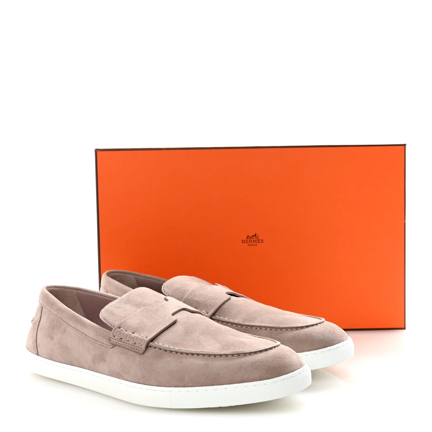 Suede Goatskin Mens Job Loafers 44 Rose Pâle - Image 10