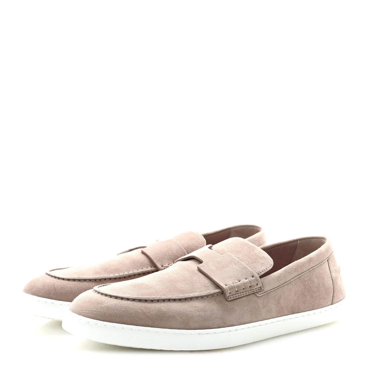 Suede Goatskin Mens Job Loafers 44 Rose Pâle - Image 4